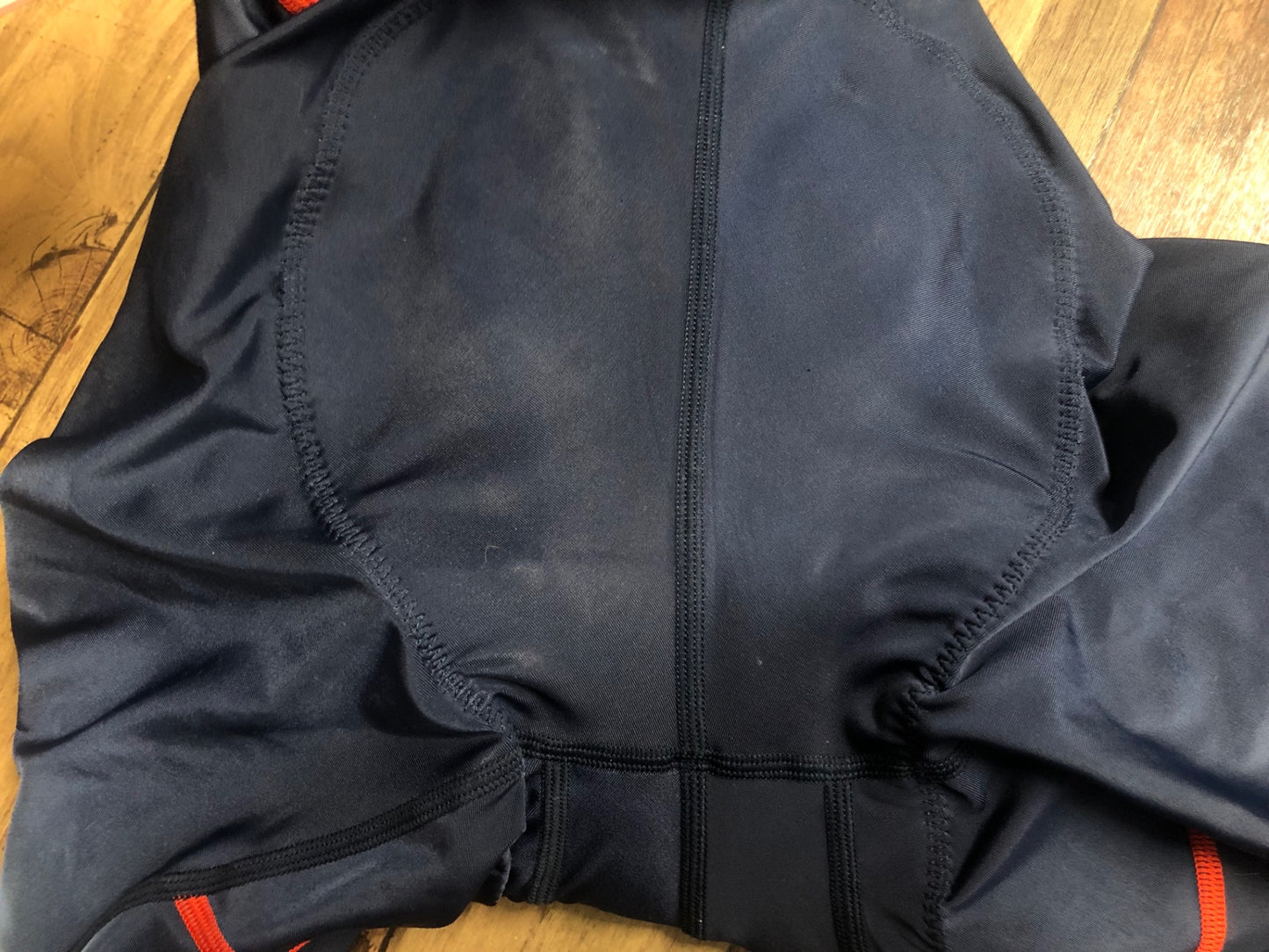 IO084 ルコックスポルティフ le coq sportif レーサーパンツ 紺 赤 O ※擦れ