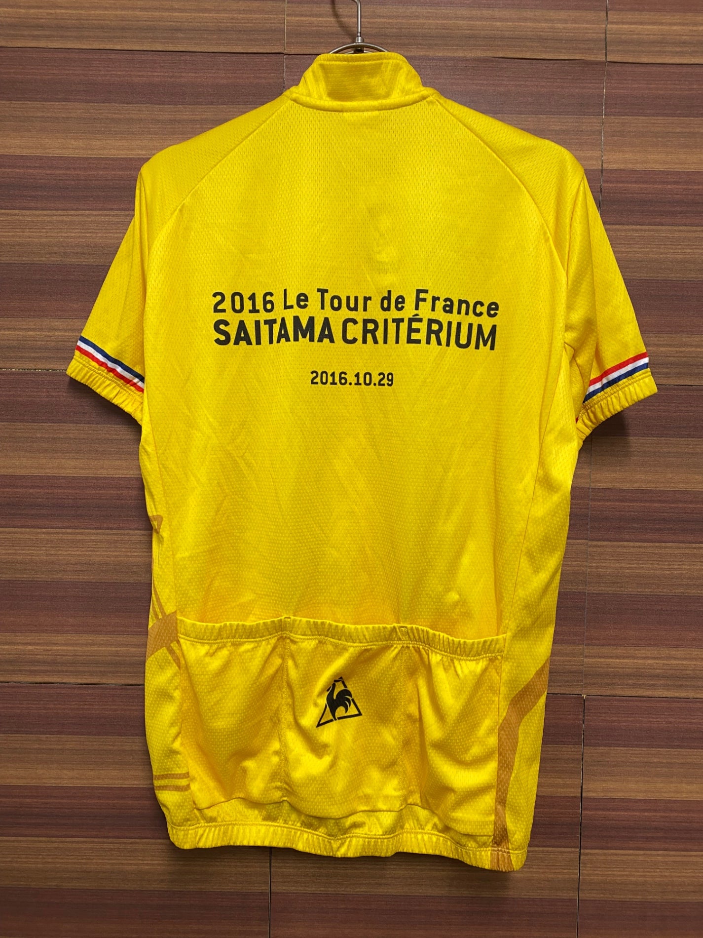 IQ659 ルコックスポルティフ le coq sportif 半袖サイクルジャージ 黄 L SAITAMA CRITERIUM