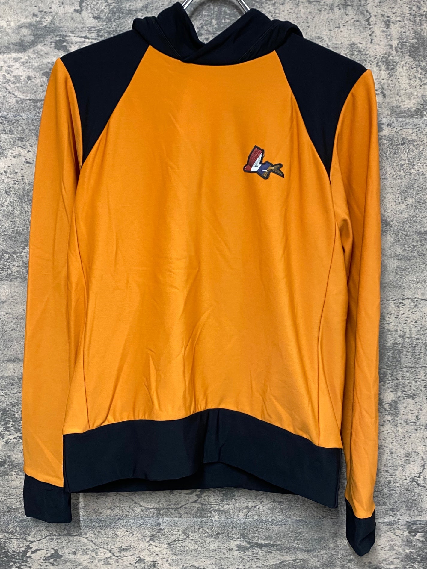 IZ145 カフェドシクリステ Cafe du Cycliste Penelope Gravel Cycling Jersey 長袖 サイクルジャージ オレンジ 紺 S 裏起毛