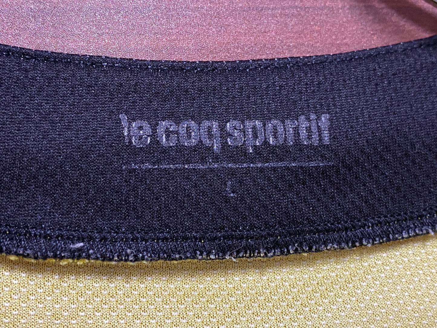 IU095 ルコックスポルティフ le coq sportif 半袖 サイクルジャージ 黄 L ハーフジップ