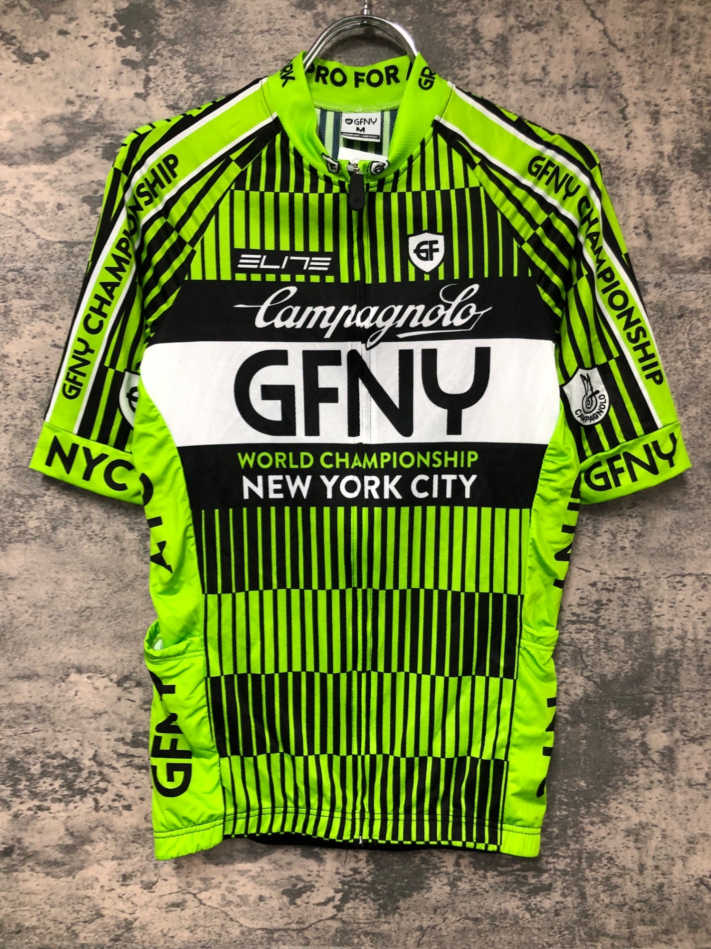 IX199 GFNY Campagnolo 半袖 サイクルジャージ 黄緑 M