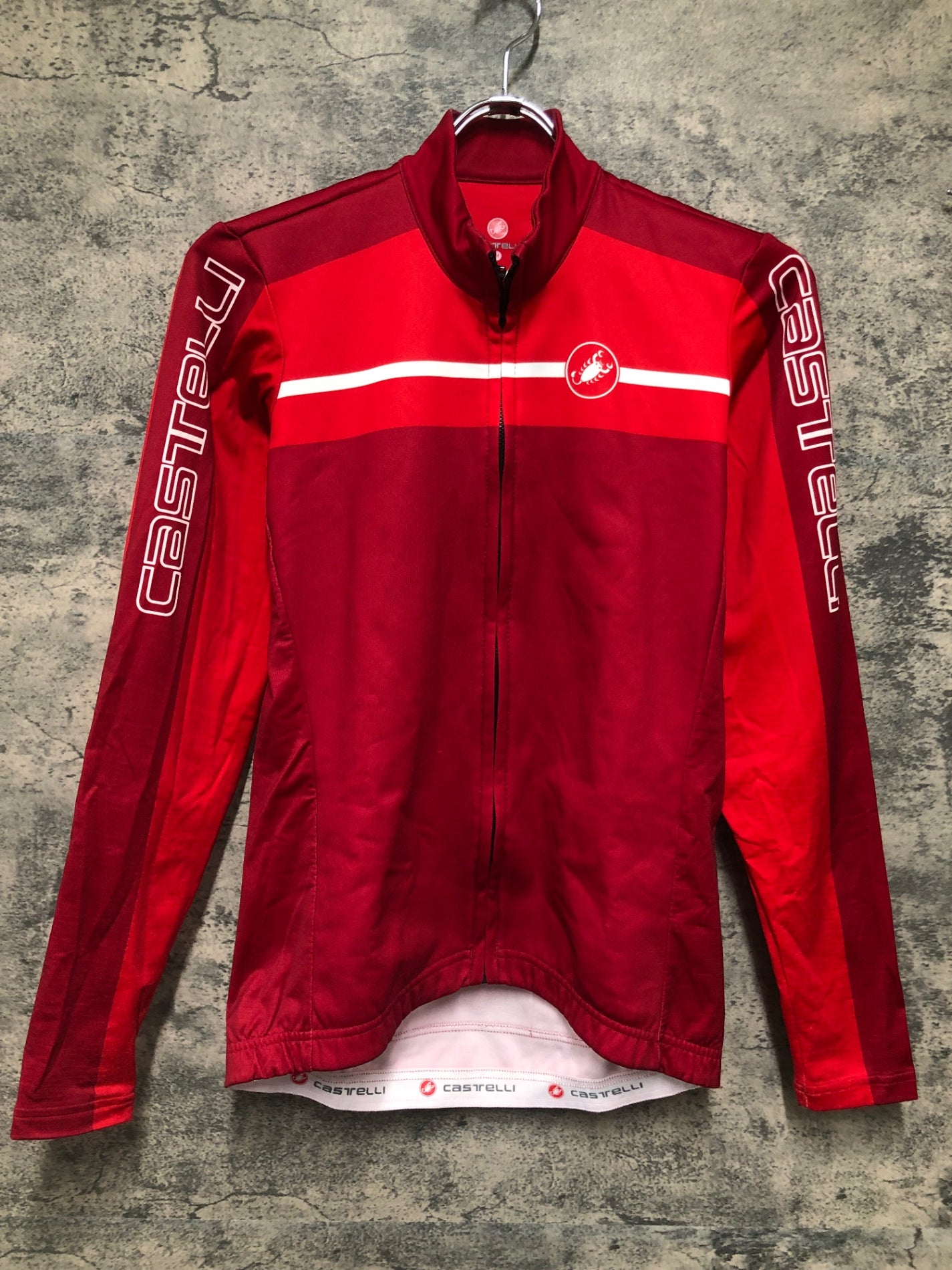 IZ762 カステリ CASTELLI 長袖 サイクルジャージ 赤 M 裏起毛
