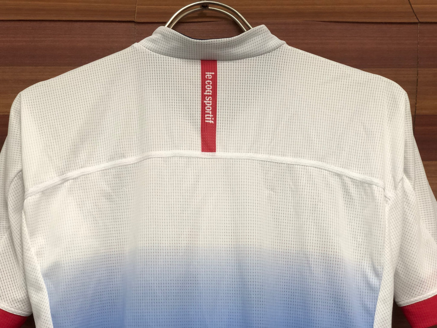 IR908 ルコックスポルティフ le coq sportif 半袖 サイクルジャージ 白 青 L