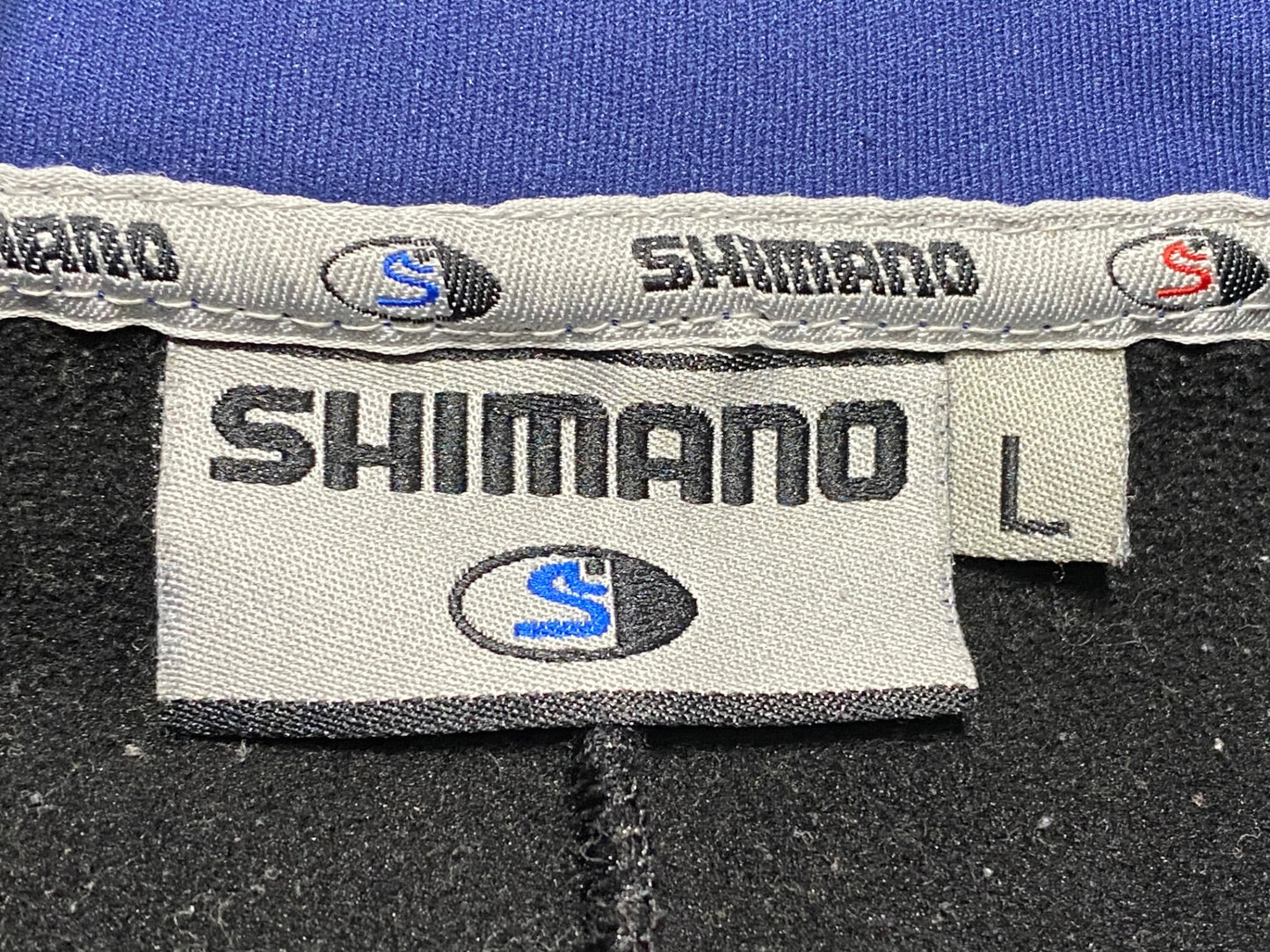 HV605 シマノ SHIMANO 長袖 サイクルジャケット 紺 黒 L 裏起毛 WIND FLEX ※擦れ大