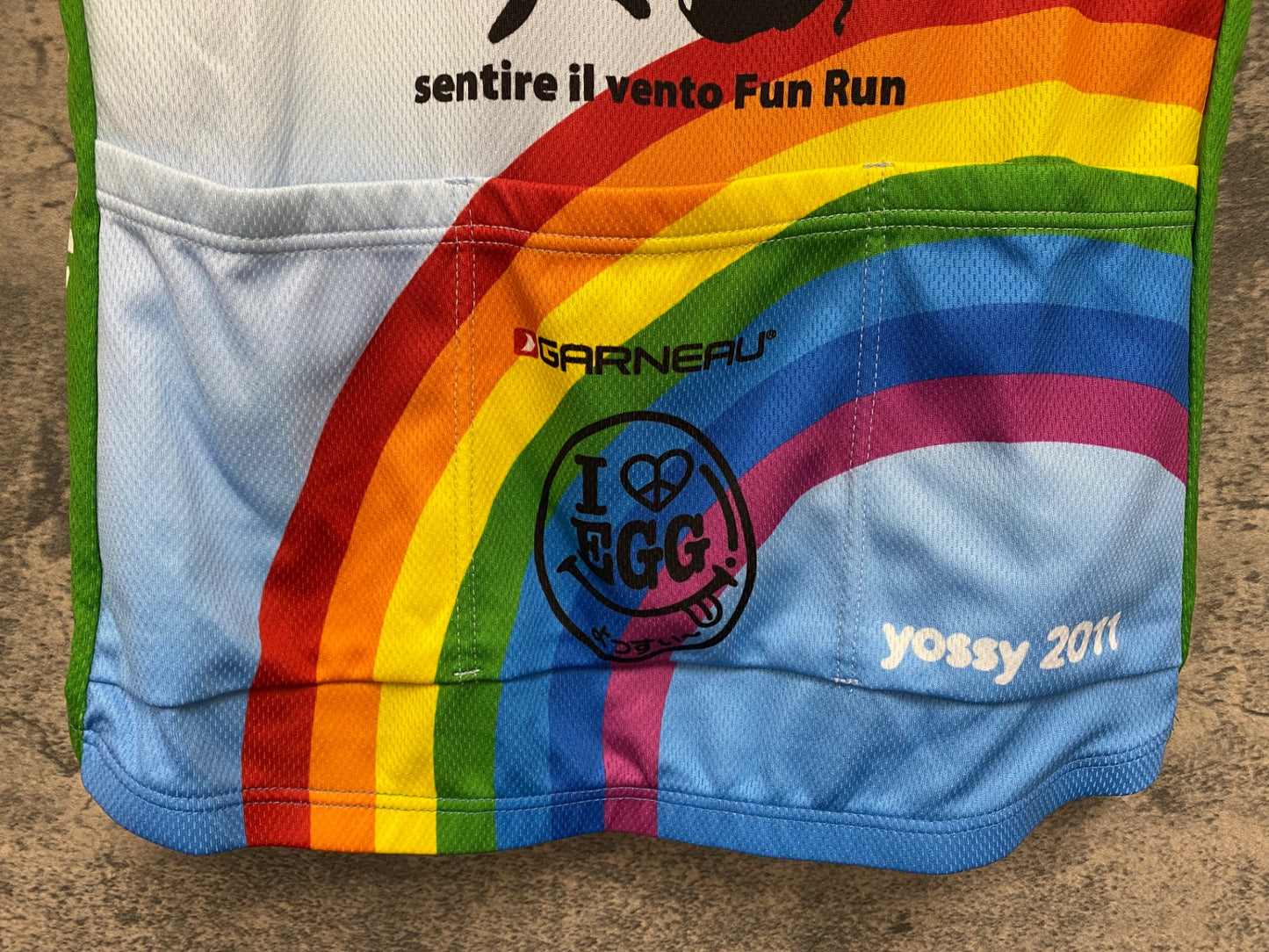 IW123 ルイガノ LOUIS GARNEAU 半袖 サイクルジャージ 白 総柄 S