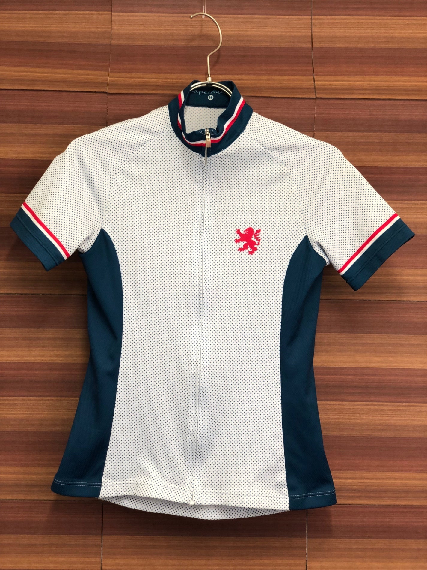 IR909 カペルミュール KAPELMUUR 半袖 サイクルジャージ 白 ドット 36