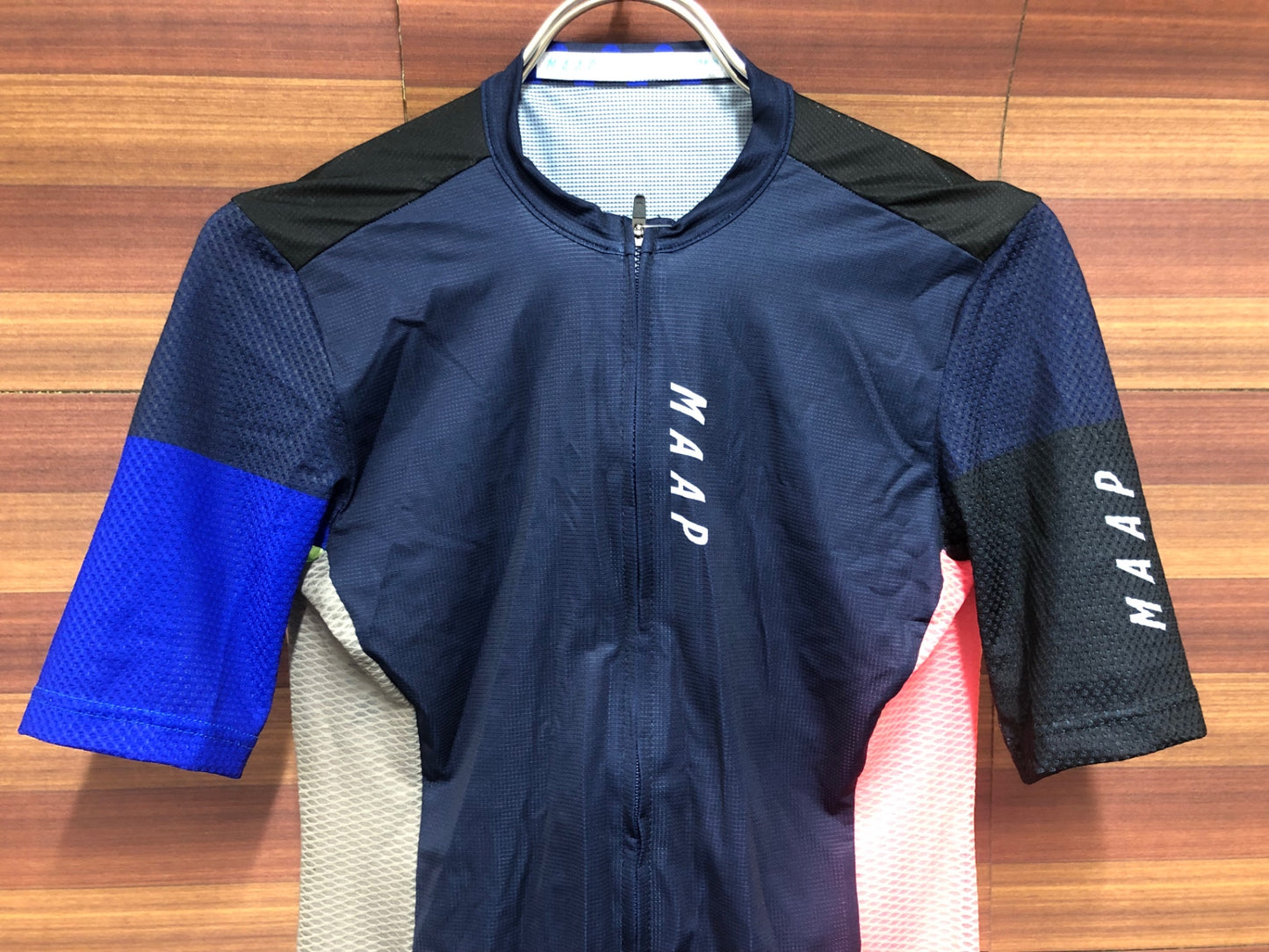 IT815 マープ MAAP WOMEN'S PRO FIT JERSEY 半袖 サイクルジャージ 紺 ピンク 茶 総柄 M レディース