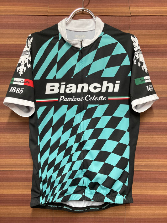 IS841 ビアンキ BIANCHI 半袖 サイクルジャージ チェレステ 黒 L