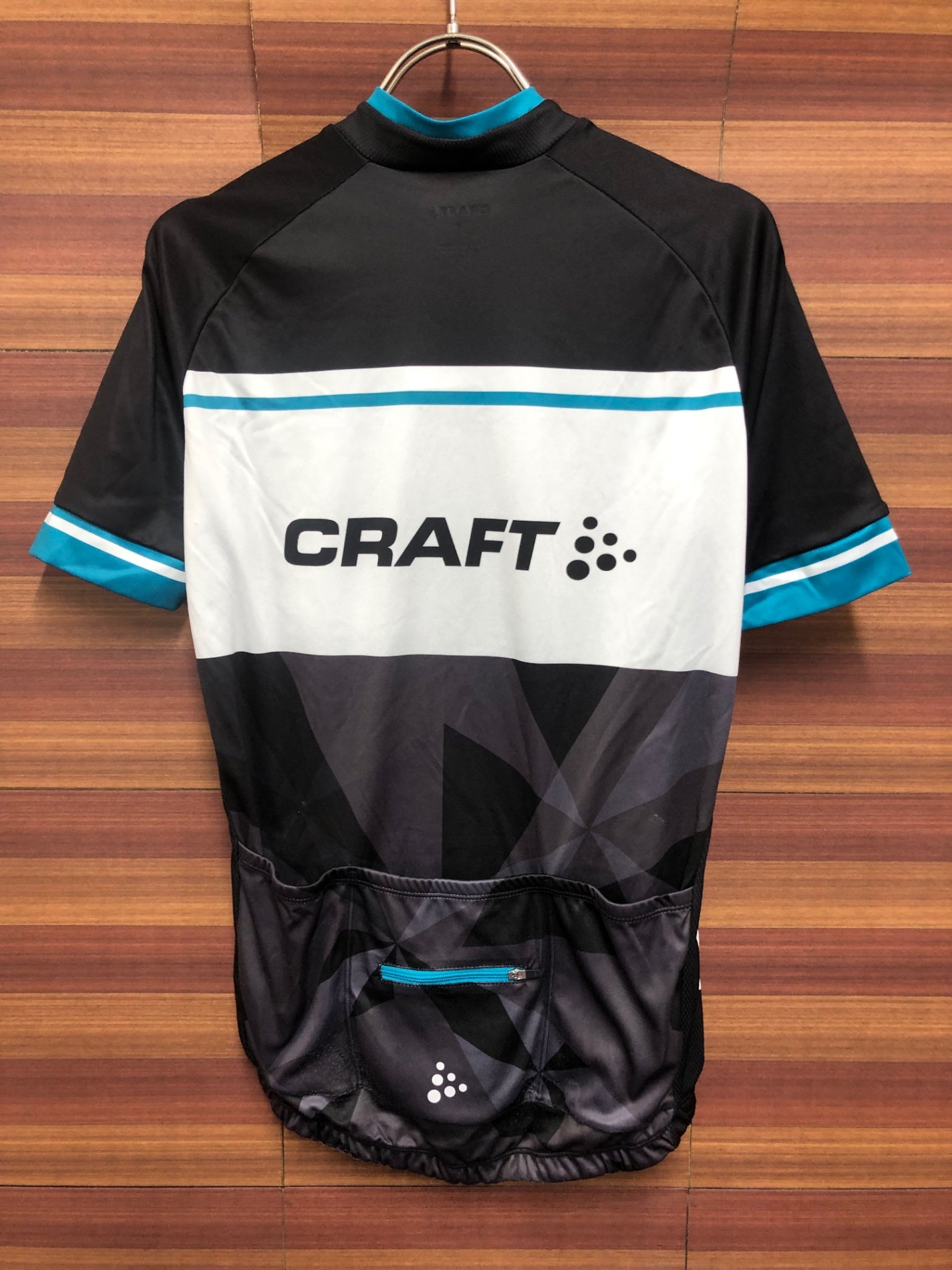 IU727 クラフト CRAFT 半袖 サイクルジャージ 白 黒 S