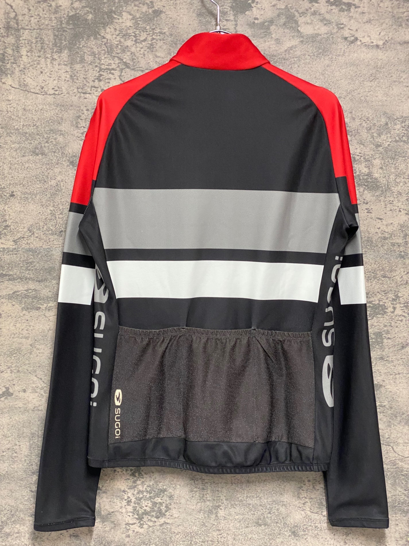 JC541 スゴイ SUGOi 長袖 サイクルジャージ 黒赤 M 裏起毛 ※スレ