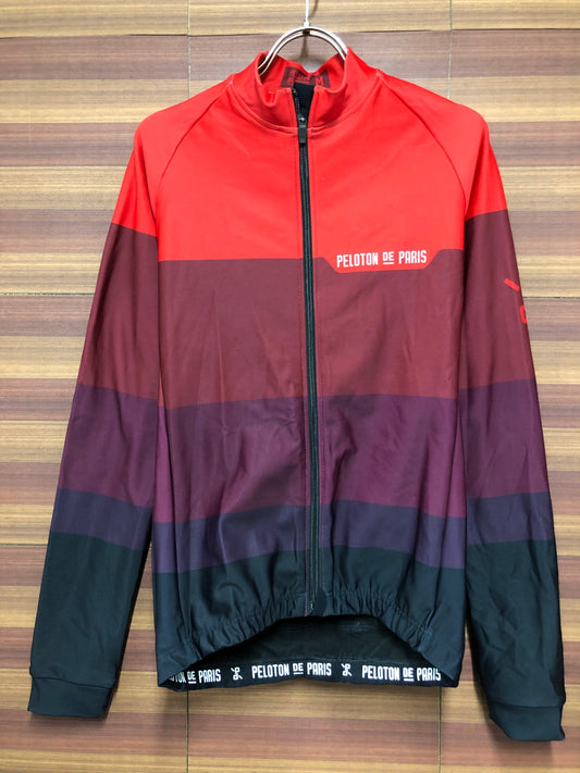 IO497 プロトンド パリ PELOTON DE PARIS 長袖 サイクルジャケット 赤 Ｍ