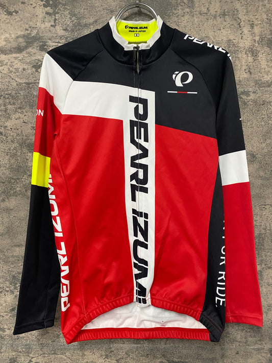 JA263 パールイズミ PEARL iZUMi 長袖 サイクルジャージ 赤 黒 S 裏起毛