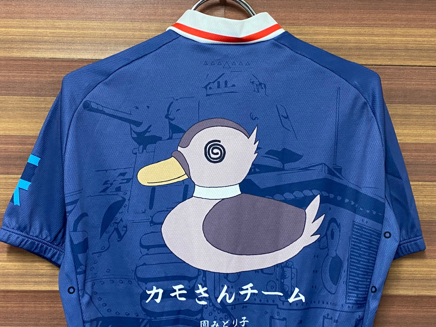 IQ943 ウェイブワン WAVE ONE 半袖サイクルジャージ 青 L GIRLS und PANZER