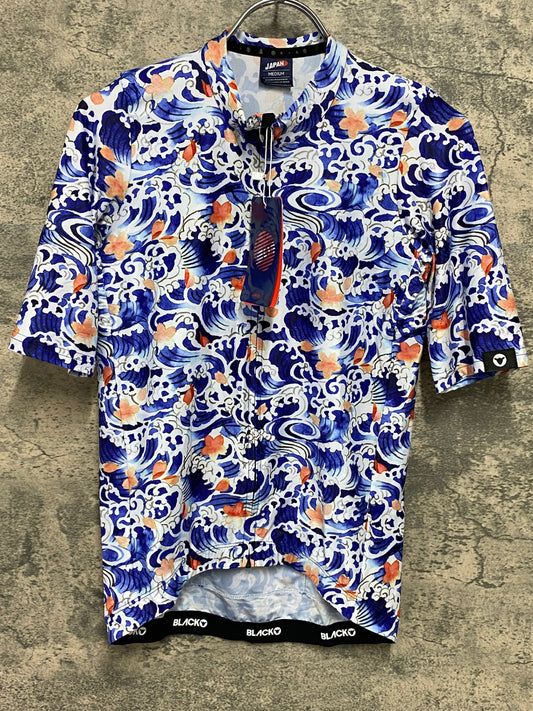 JB511 ブラックシープ BLACK SHEEP 半袖 サイクルジャージ 青 白 M JAPAN