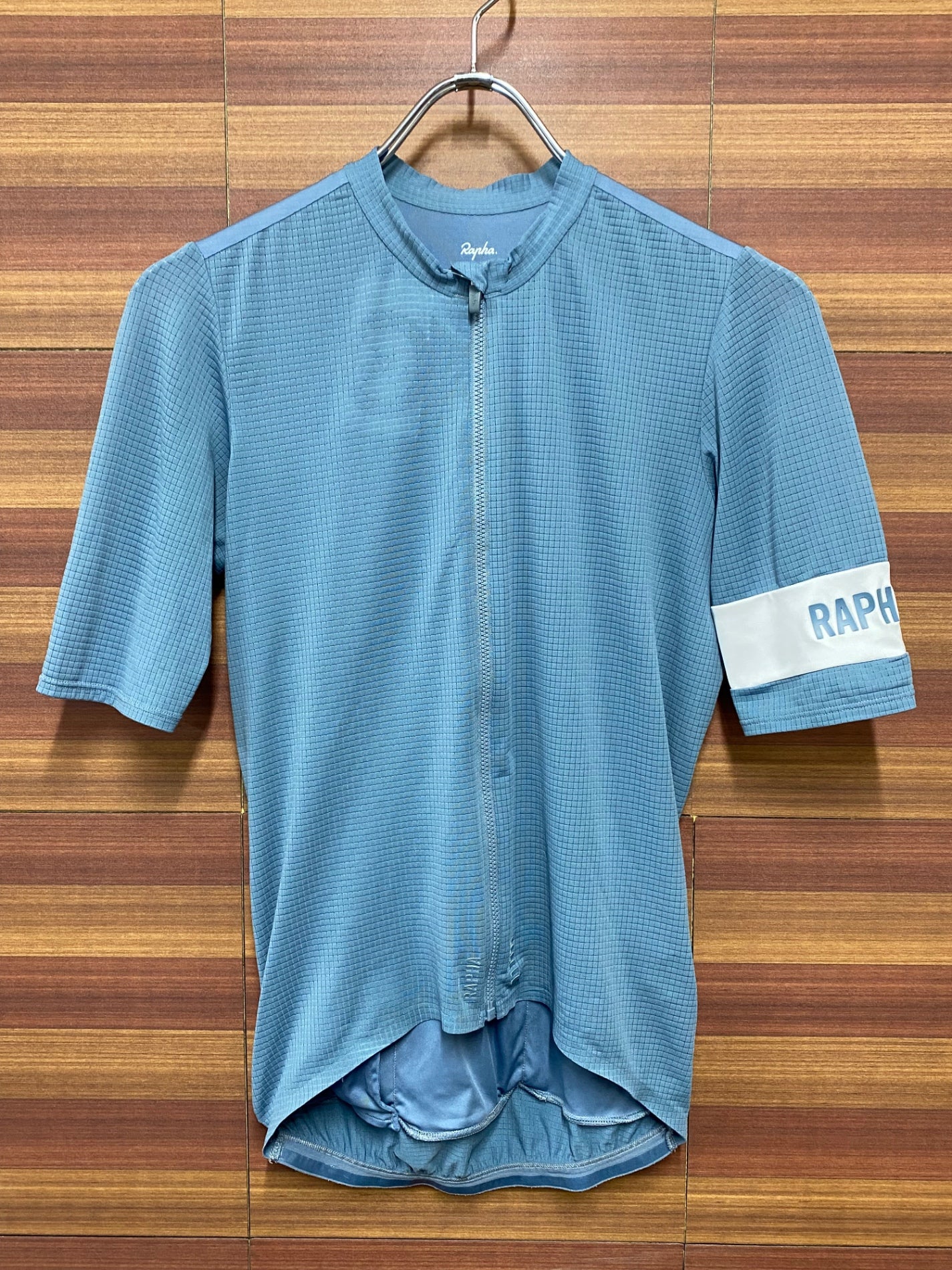 IT648 ラファ Rapha PRO TEAM FLYWEIGHT JERSEY 半袖 サイクルジャージ 水 S ※プリントのスレ