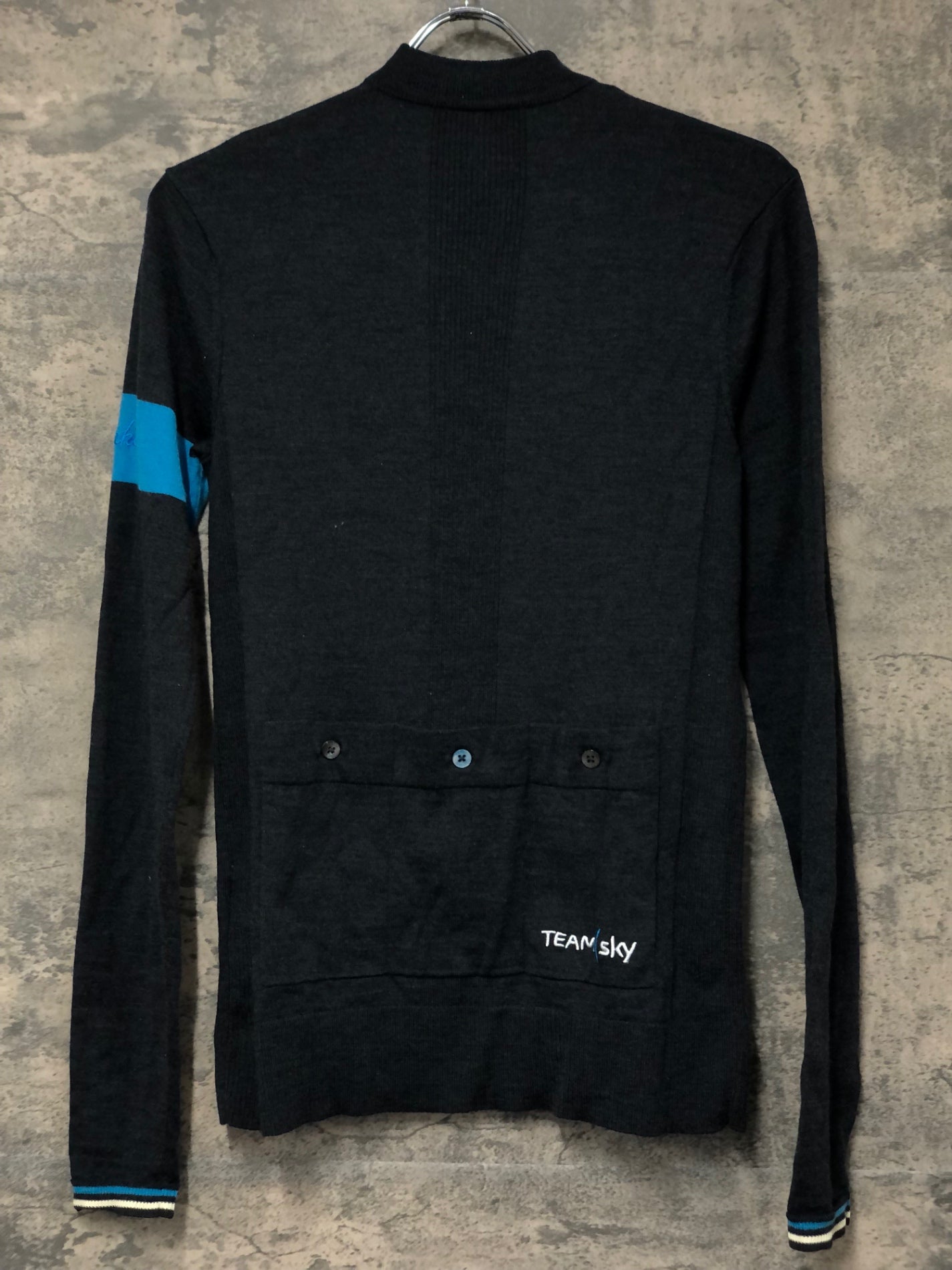 JC806 ラファ Rapha LONG SLEEVE MERINO JERSEY 長袖 サイクルジャージ 黒 S TEAM sky