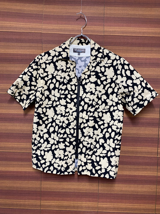IN558 カフェドシクリステ Cafe du Cycliste LAURELINE ショートスリーブグラベルシャツ 半袖 黒 花柄 XXS