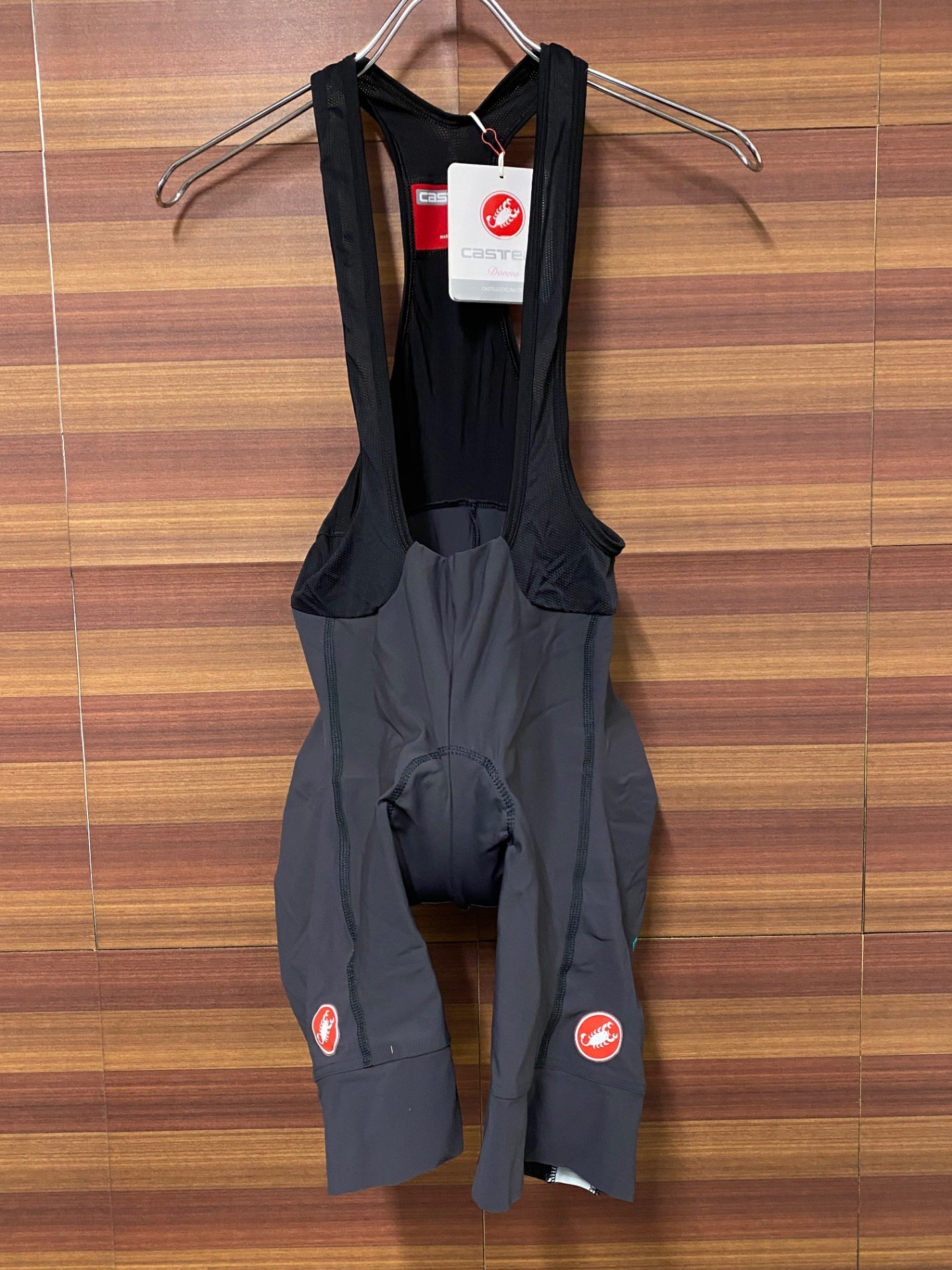 IN262 カステリ CASTELLI VELOCISSIMA 2 BIB ビブショーツ レディース グレー Lサイズ 未使用
