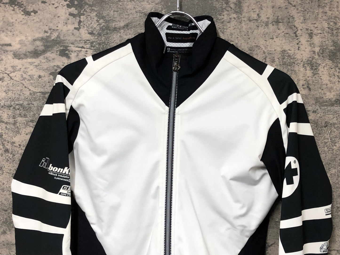 IY440 アソス assos iJ.bonKa.6 長袖 サイクルジャケット 白 黒 S 裏起毛