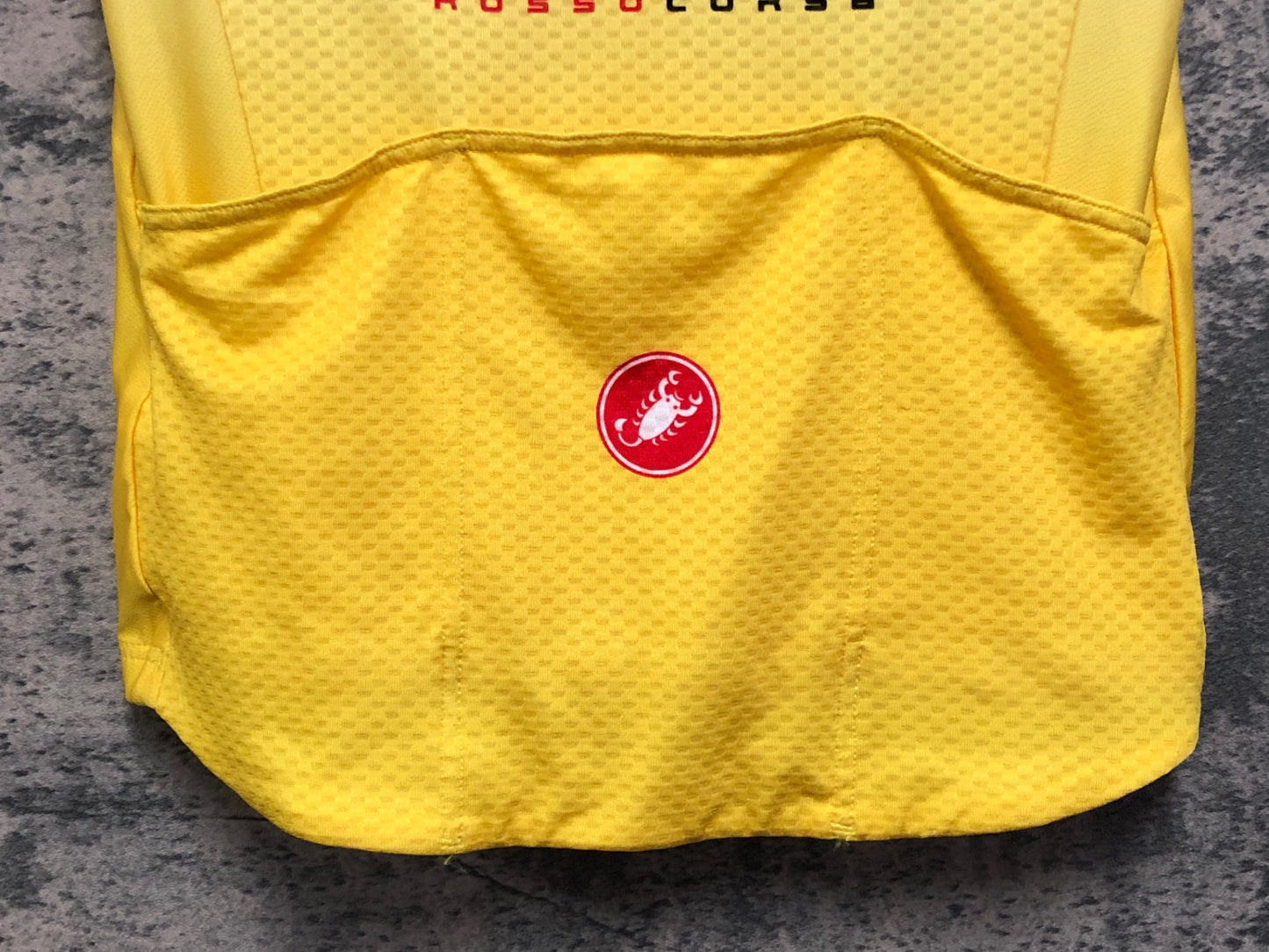 IX802 カステリ CASTELLI ROSSO CORSA 半袖 サイクルジャージ 白 黄 S