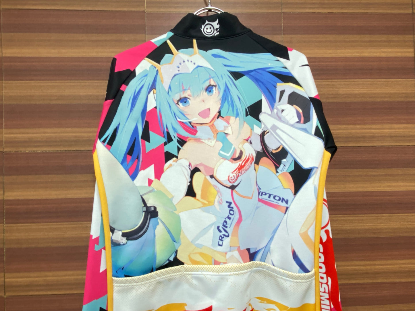 IK086 GSR Gear 長袖 サイクルジャケット 白 黒 ピンク M RACING MIKU 2015Ver. 痛ジャージ