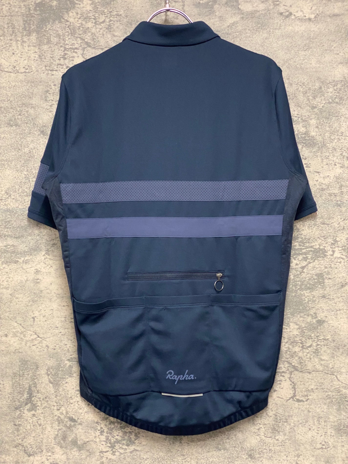 JB051 ラファ Rapha BREVET LIGHTWEIGHT JERSEY 半袖 サイクルジャージ 紺 L