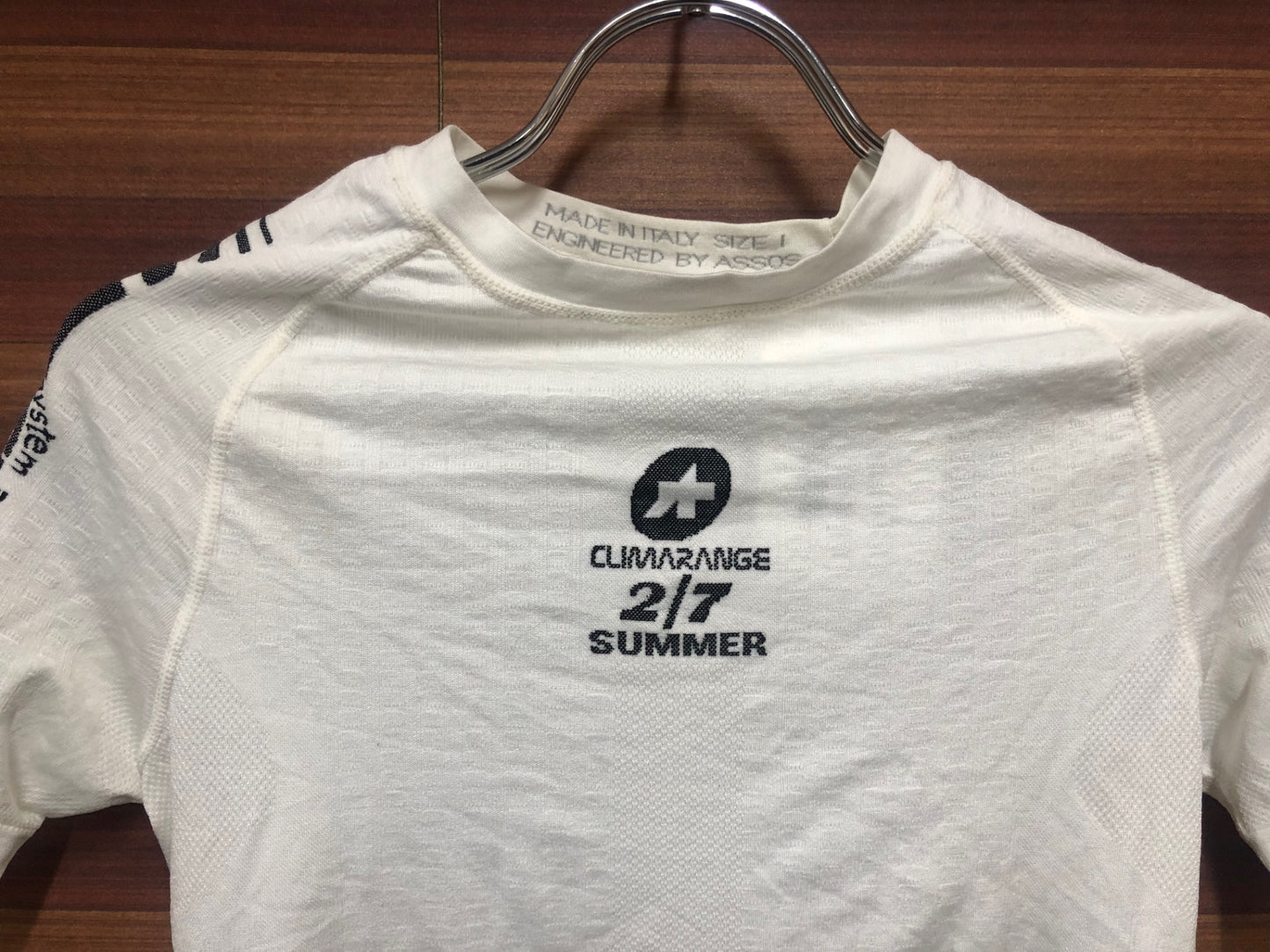 IO165 アソス assos 半袖 ベースレイヤー 白 SIZE1 CLIMARANGE 2/7 SUMMER