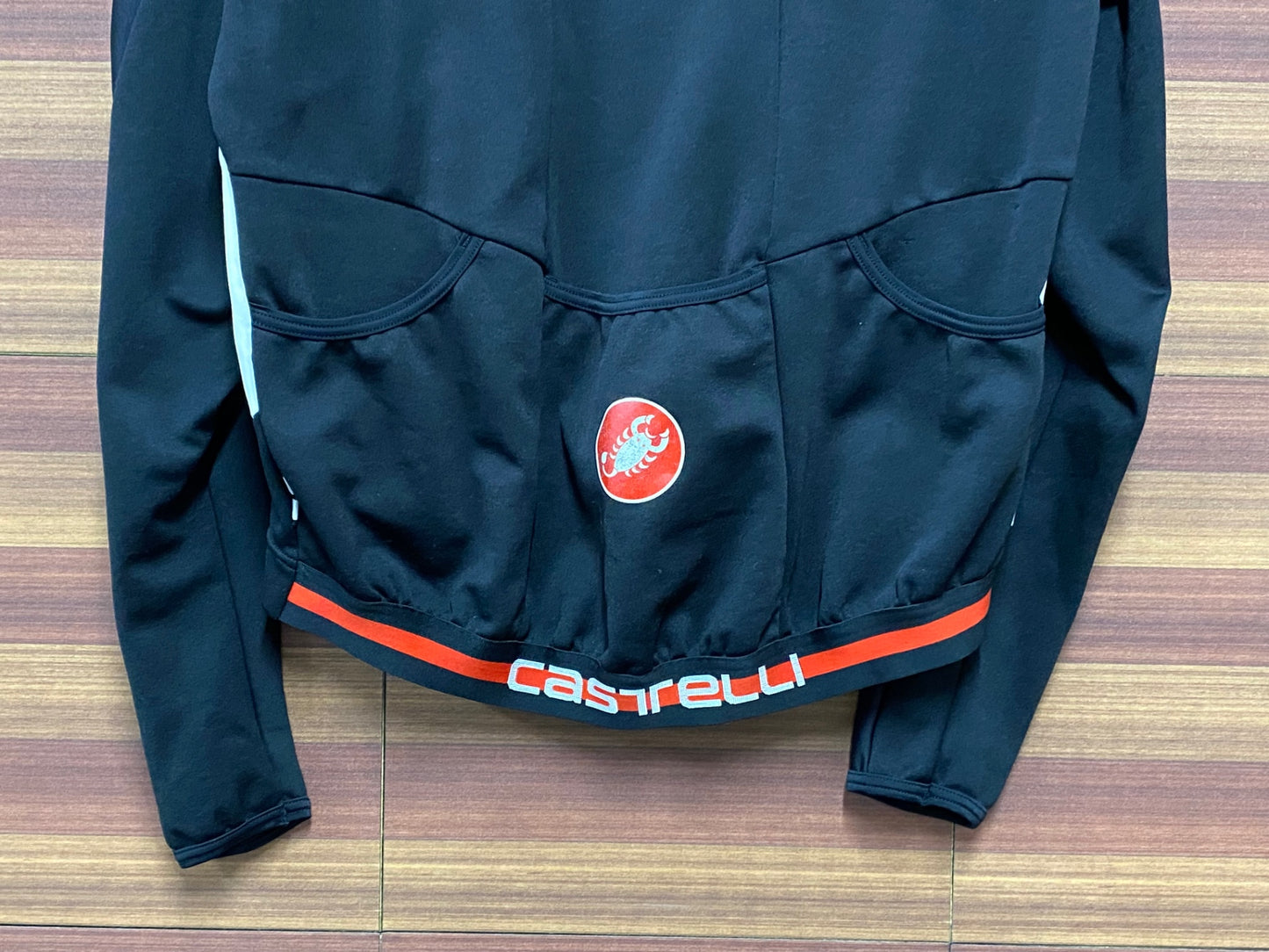 IN870 カステリ CASTELLI ロッソコルサ ROSSOCORSA 長袖 サイクルジャケット 白 黒 XL