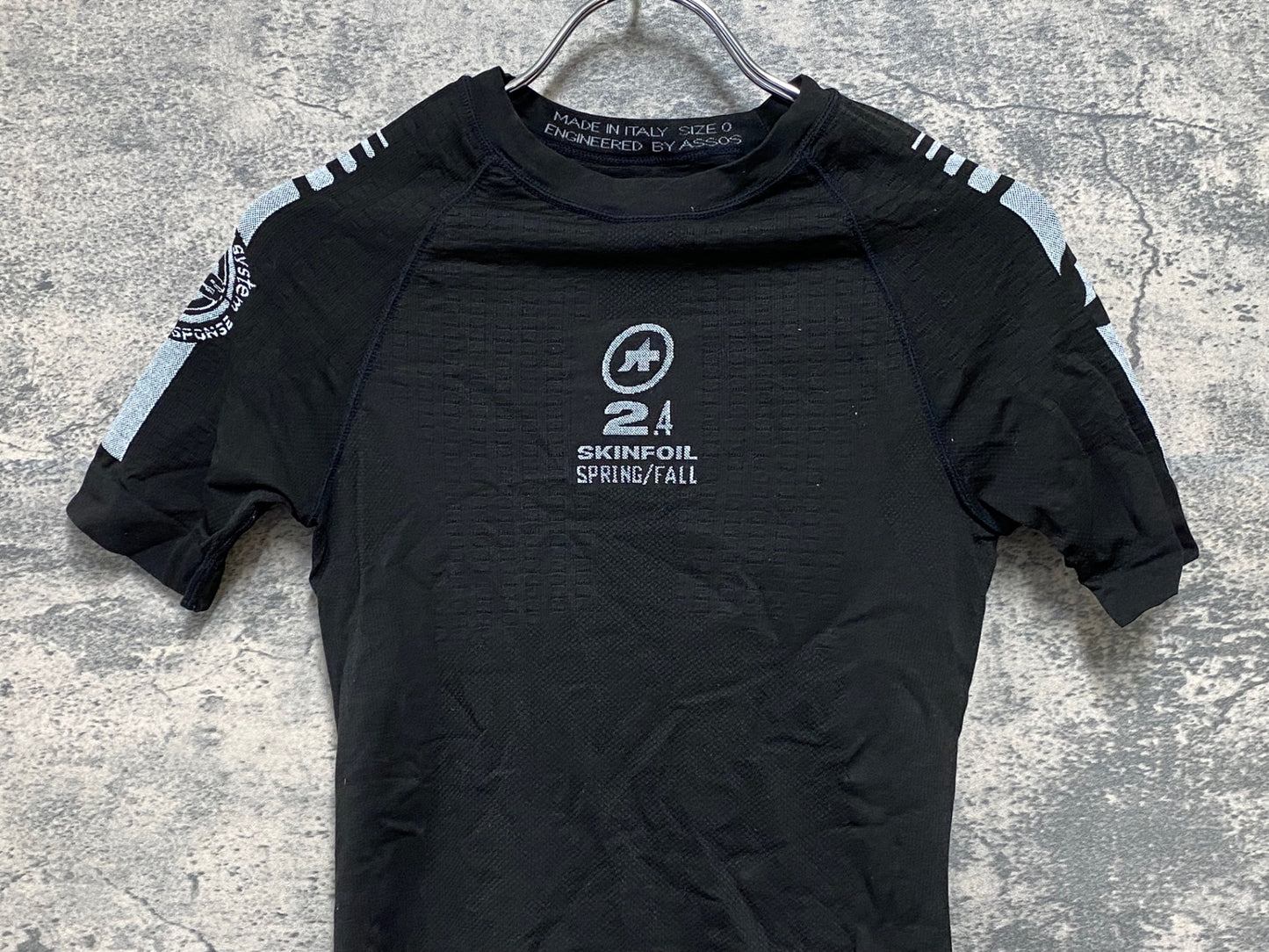 JB291 アソス assos SKINFOIL 2.4 半袖 ベースレイヤー 黒 SIZE0 SPRING/FALL