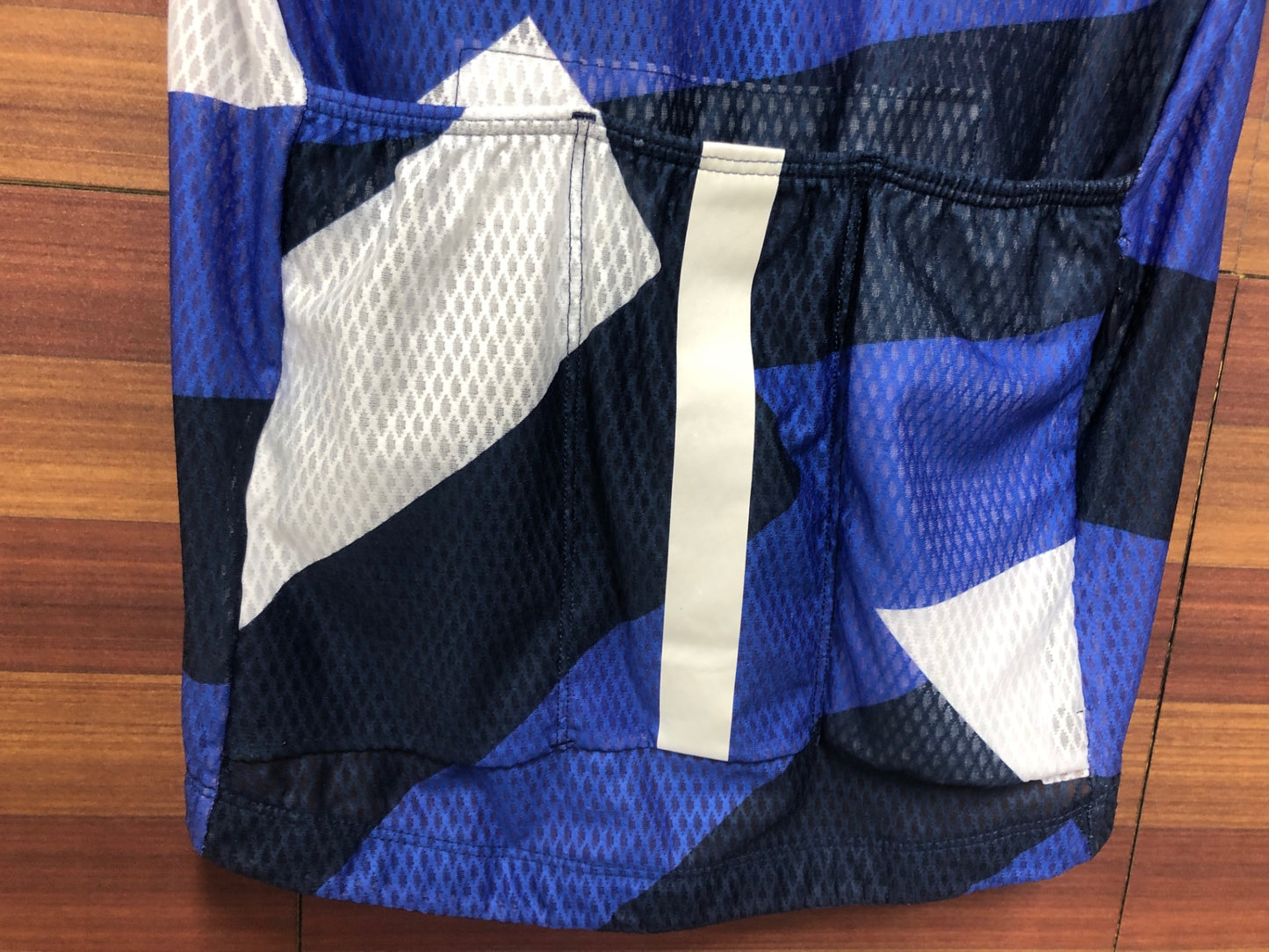 IU484 LECOL 半袖 サイクルジャージ 白 ネイビー XS