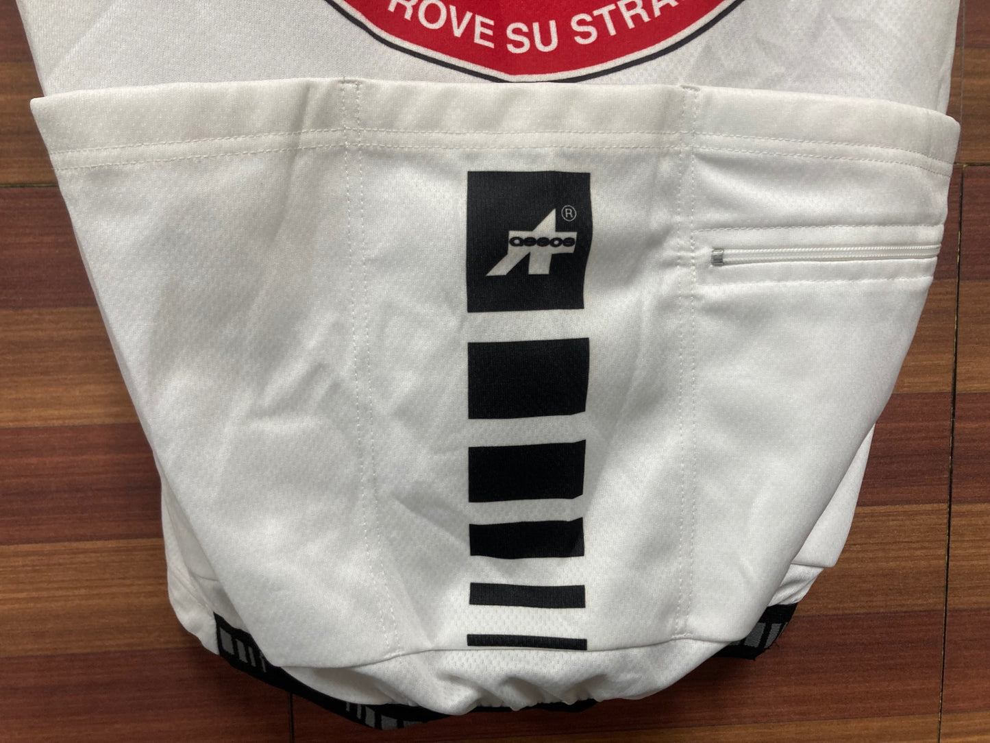 IO894 アソス ASSOS エキップ equipe 半袖サイクルジャージ 白赤 XSサイズ