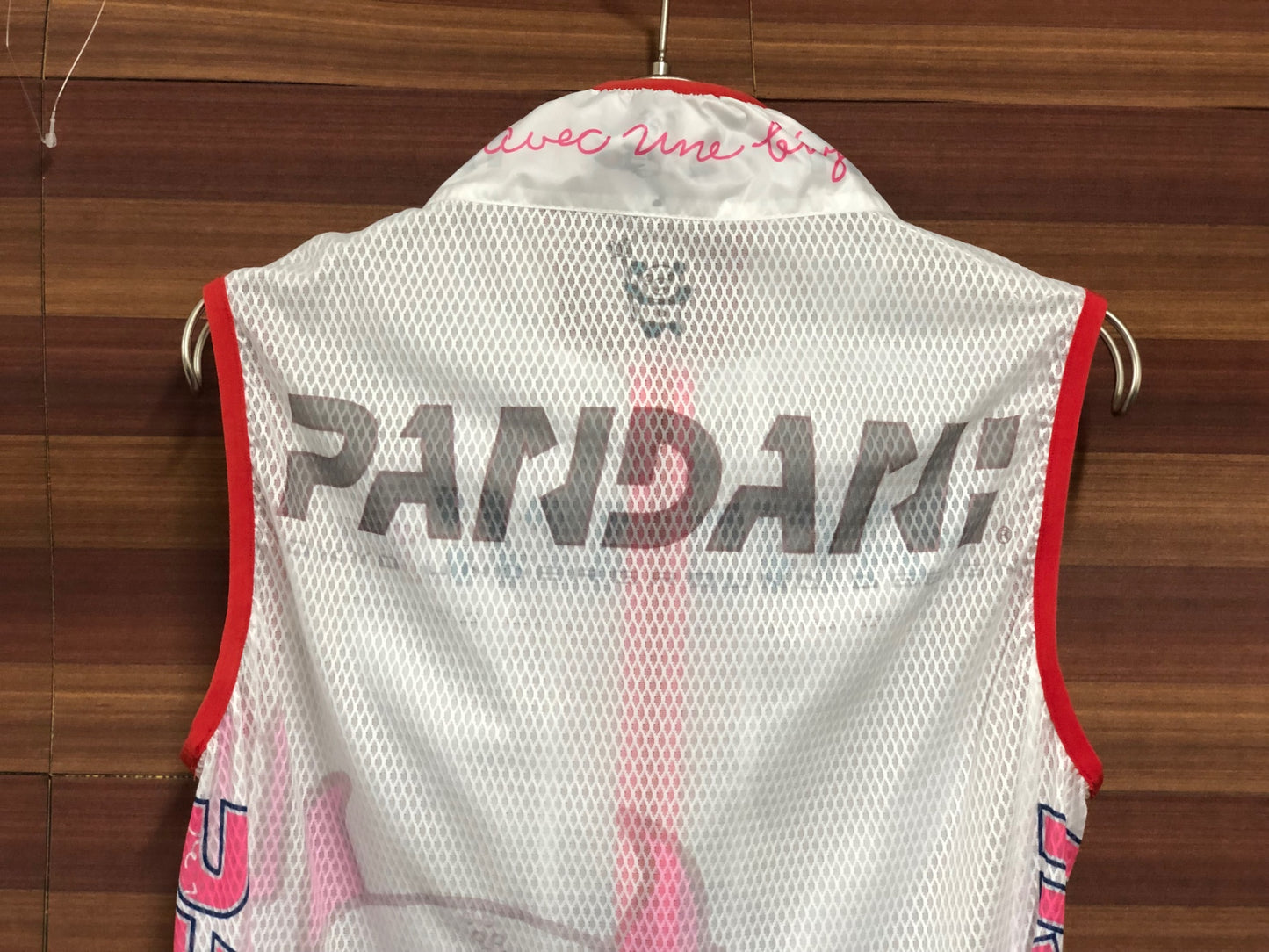 IQ220 パンダーニ PANDANI ジレ サイクルベスト 白 赤 S
