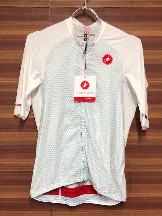 IN253 カステリ CASTELLI AERO RACE 6.0 半袖 サイクルジャージ 白 Mサイズ タグ付き ※ほつれあり