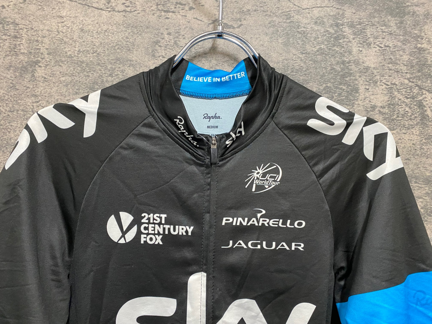JC809 ラファ Rapha MEN'S PRO TEAM JERSEY 半袖 サイクルジャージ 黒 M TEAM sky