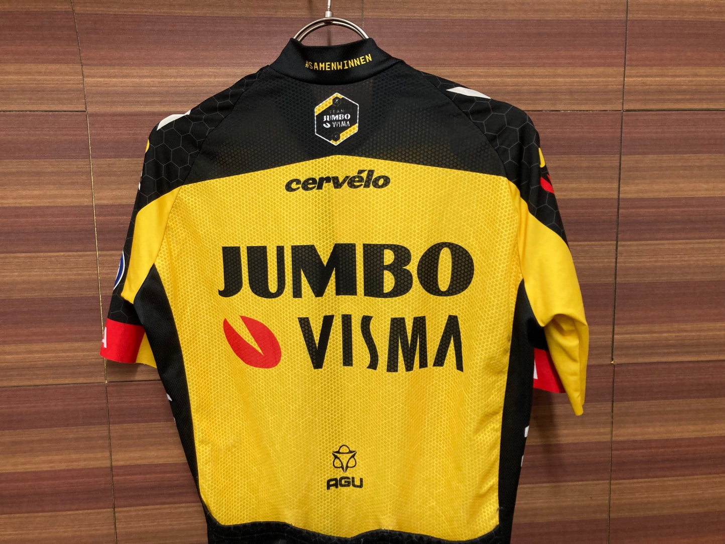 IV351 アグ AGU 半袖 サイクルジャージ 黒 黃 M JUMBO VISMA