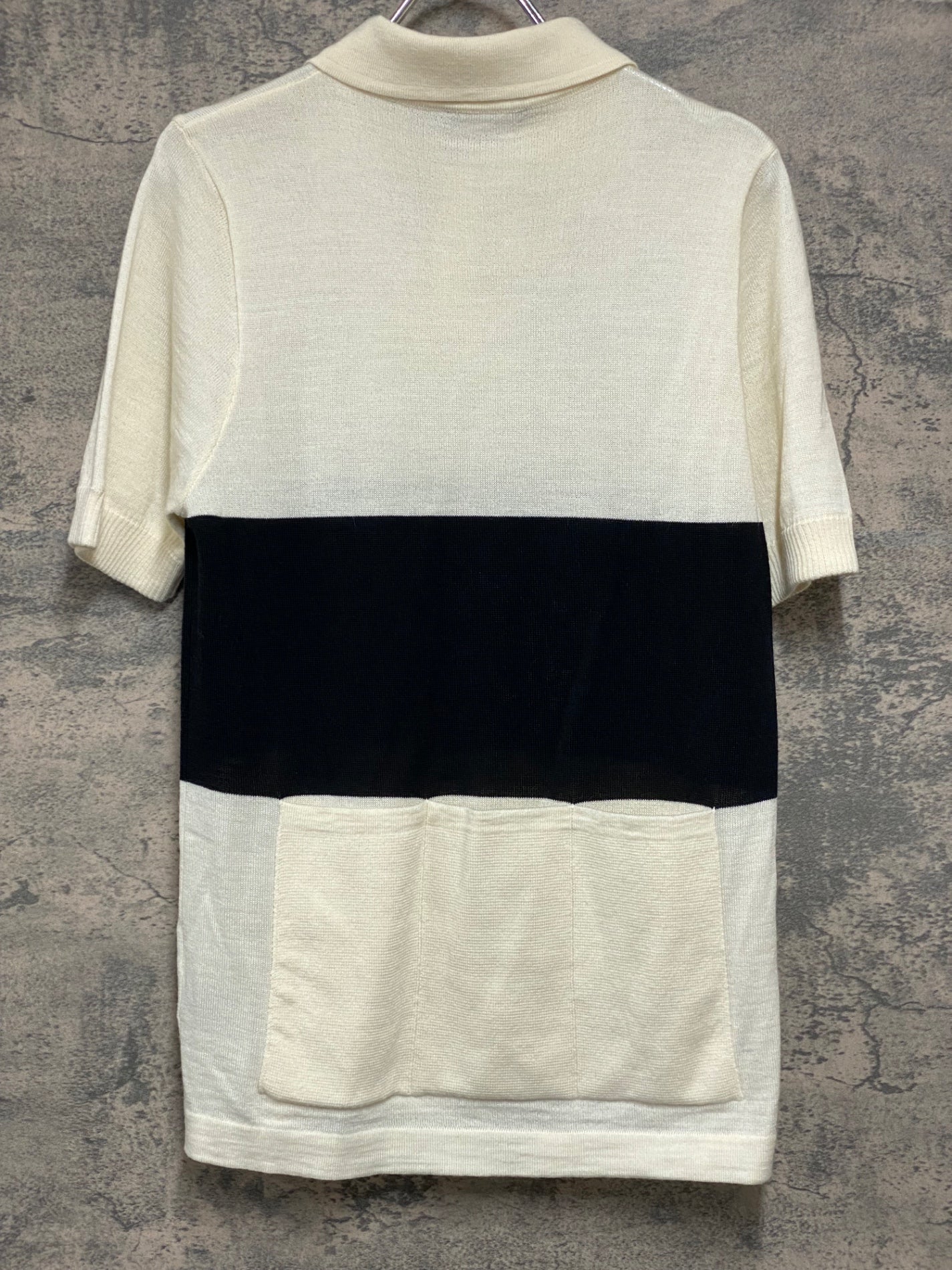 JD962 デマルキ De Marchi 半袖 ポロシャツ バックポケット 白 M