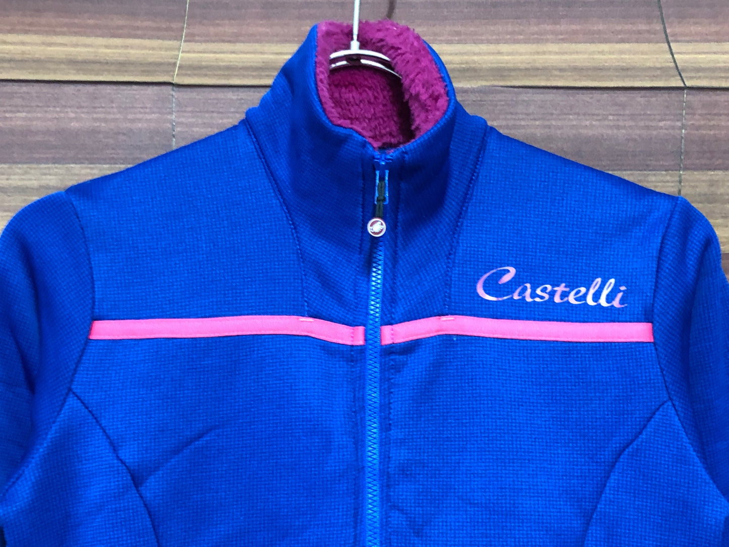 IR218 カステリ castelli 長袖サイクルジャージ 青 XS 裏起毛 POLARTEC レディース
