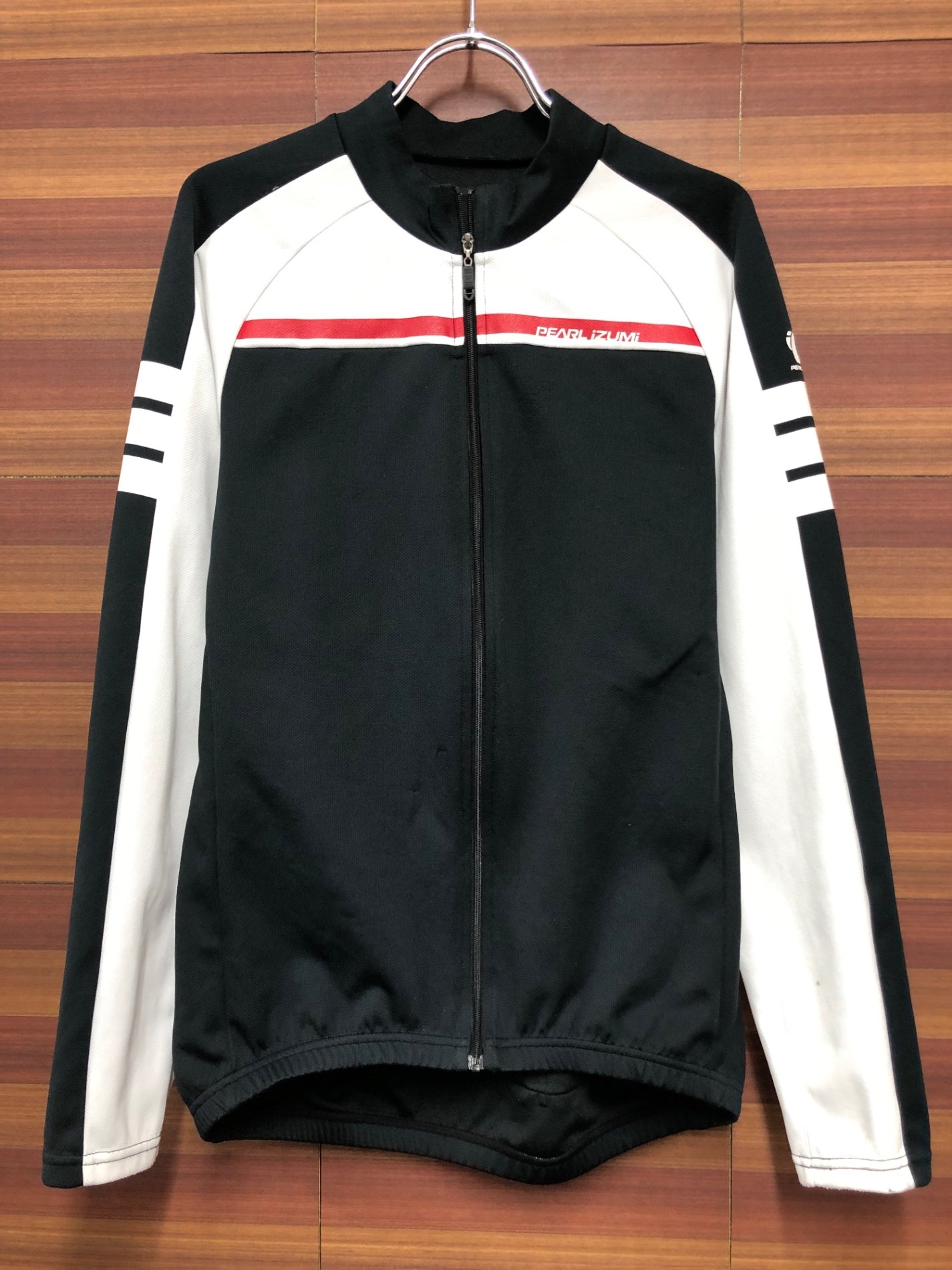 IO722 パールイズミ PEARL iZUMi 長袖 サイクルジャージ 黒 白 L
