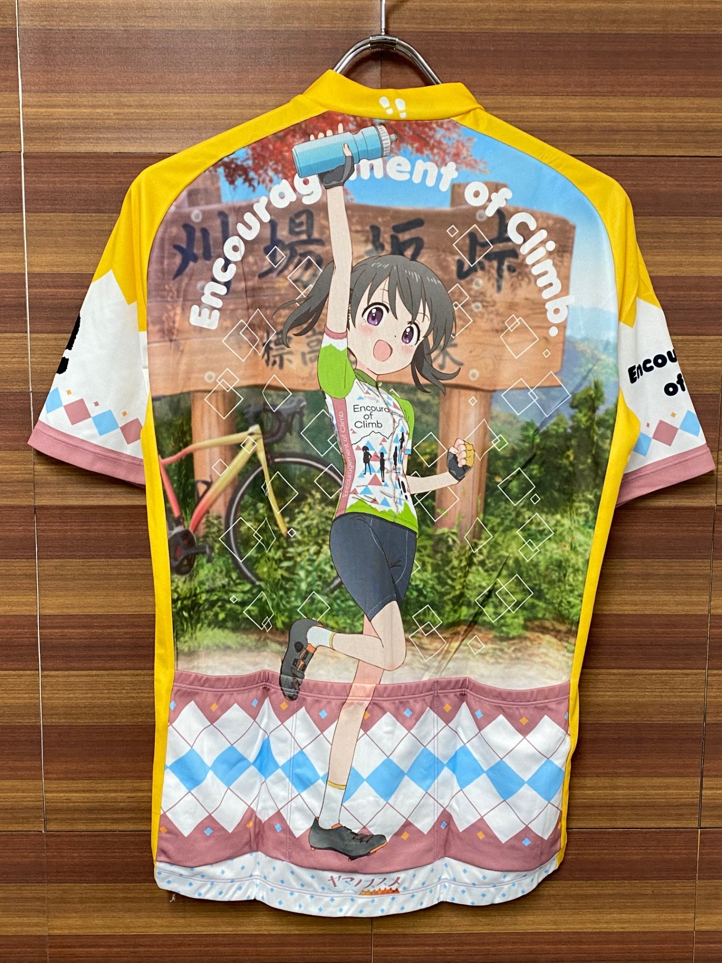 IS012 GSR GEAR 半袖 サイクルジャージ 白 黄 L ヤマノススメ 倉上ひなたVer.