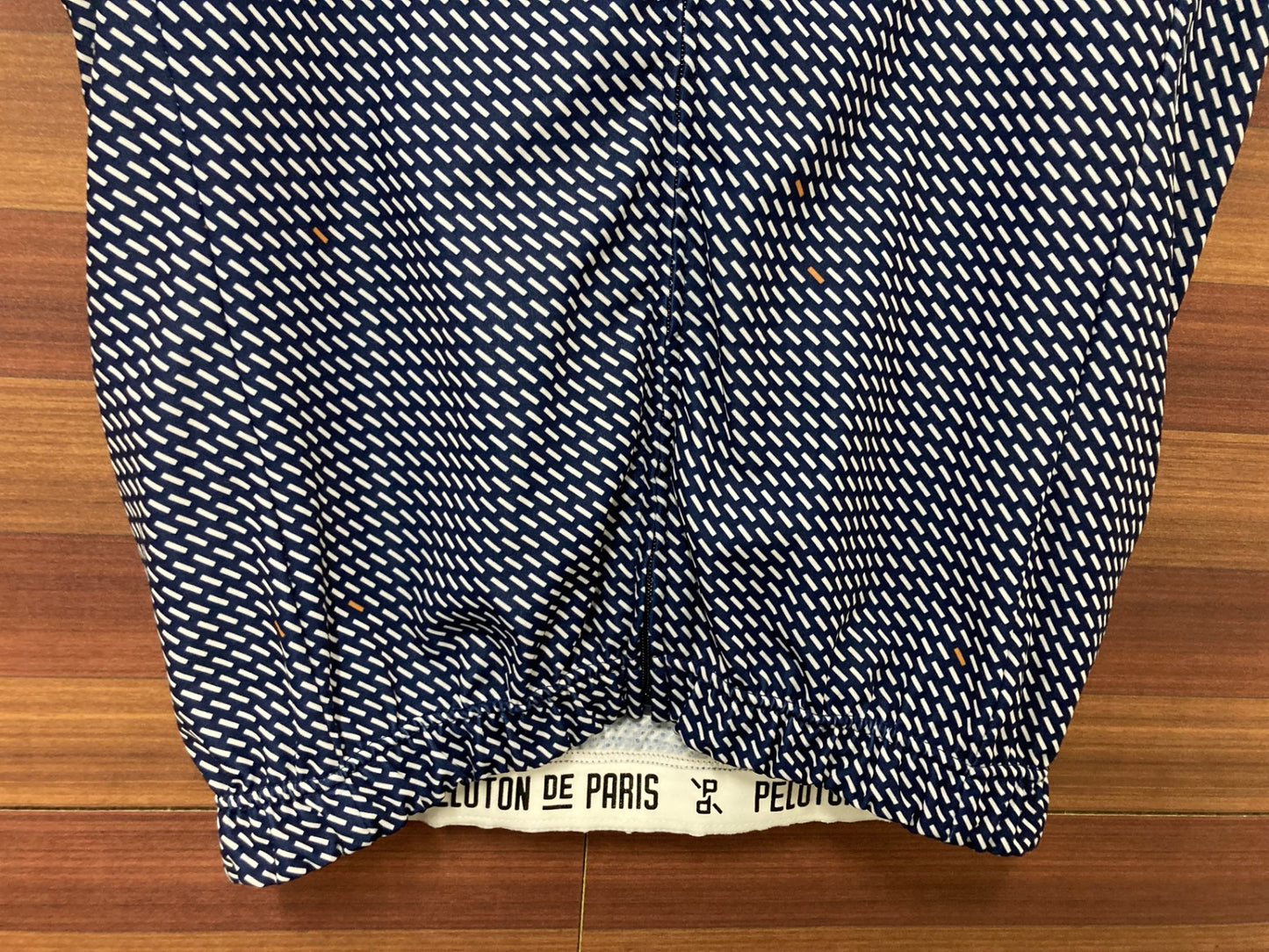 IM346 プロトンドパリ PELOTON DE PARIS 半袖 サイクルジャージ 青 黒 S ※色あせ、タバコ臭あり