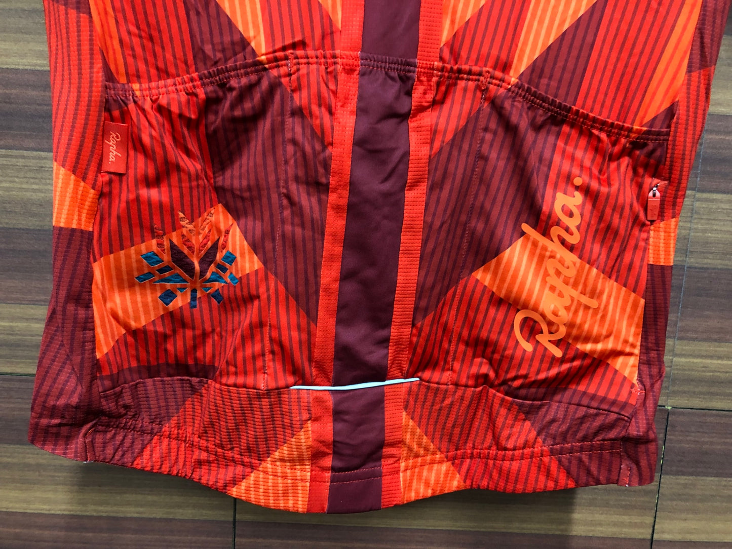 IT315 ラファ Rapha HIDDEN LEAVES SOUPLESSE JERSEY 半袖 サイクルジャージ 赤 S