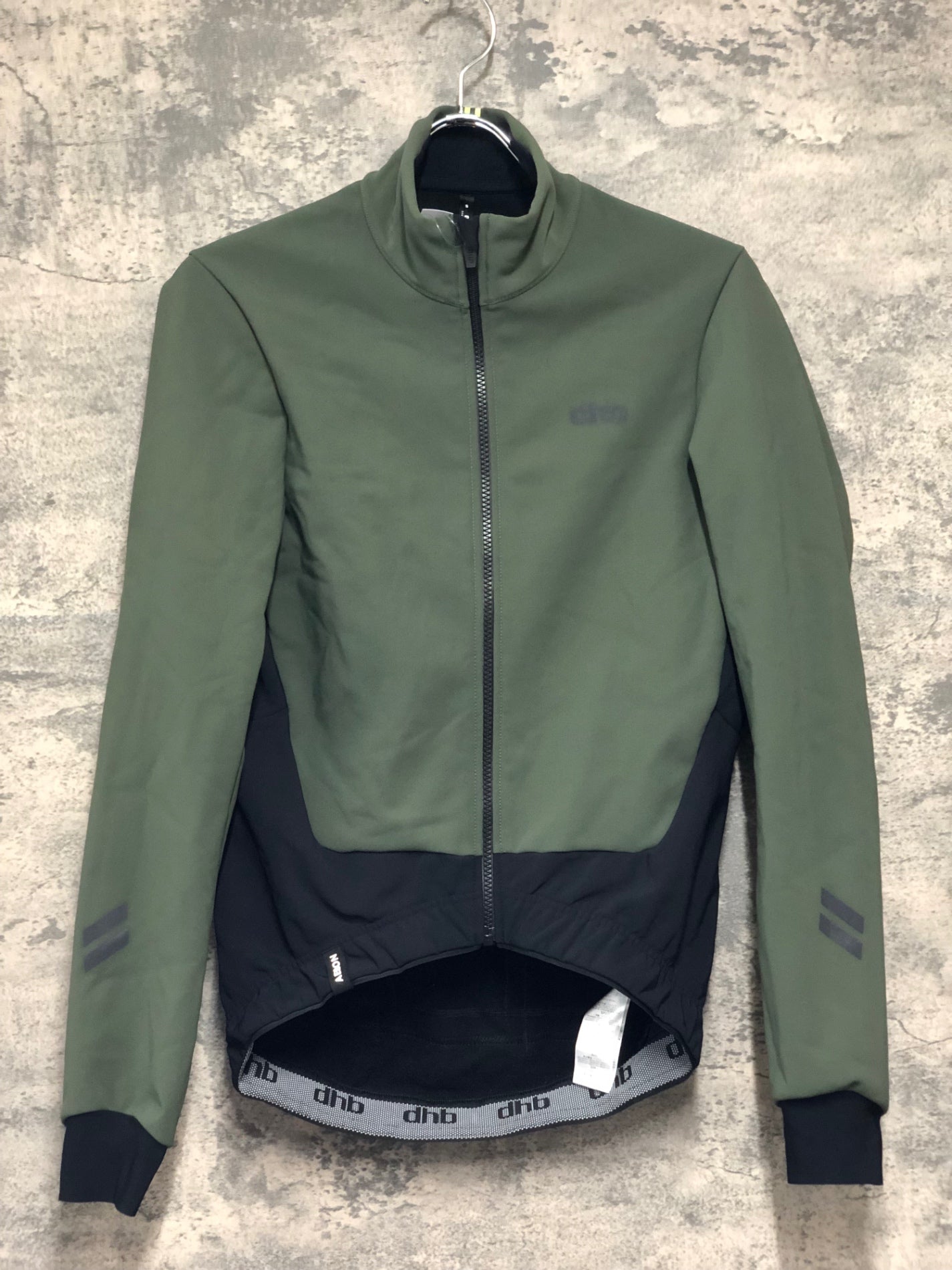 JB370 dhb 長袖 サイクルジャケット カーキ 黒 S 裏起毛