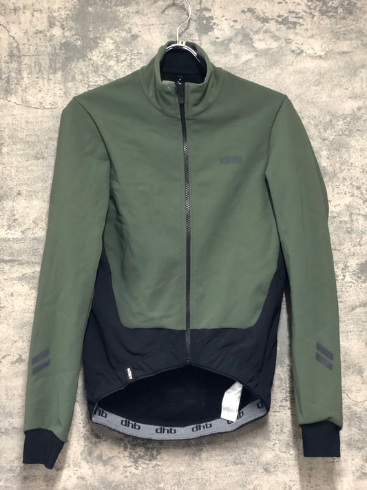 JB370 dhb 長袖 サイクルジャケット カーキ 黒 S 裏起毛
