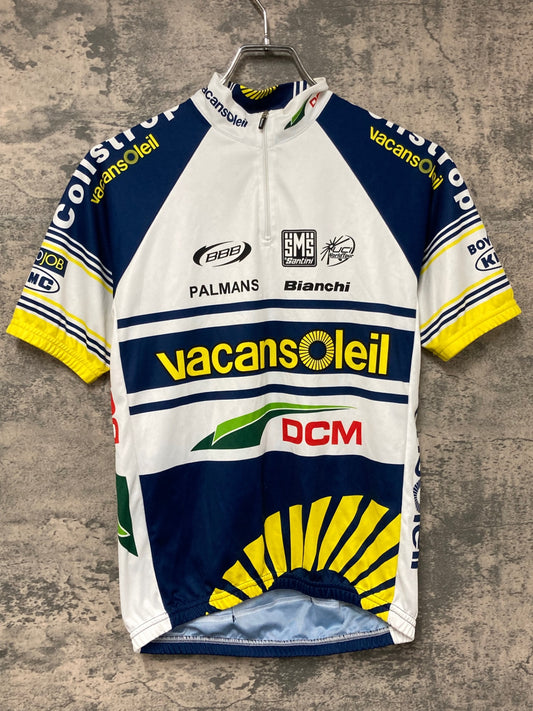 IX952 サンティーニ Santini 半袖 サイクルジャージ 白紺 S Vacansoleil