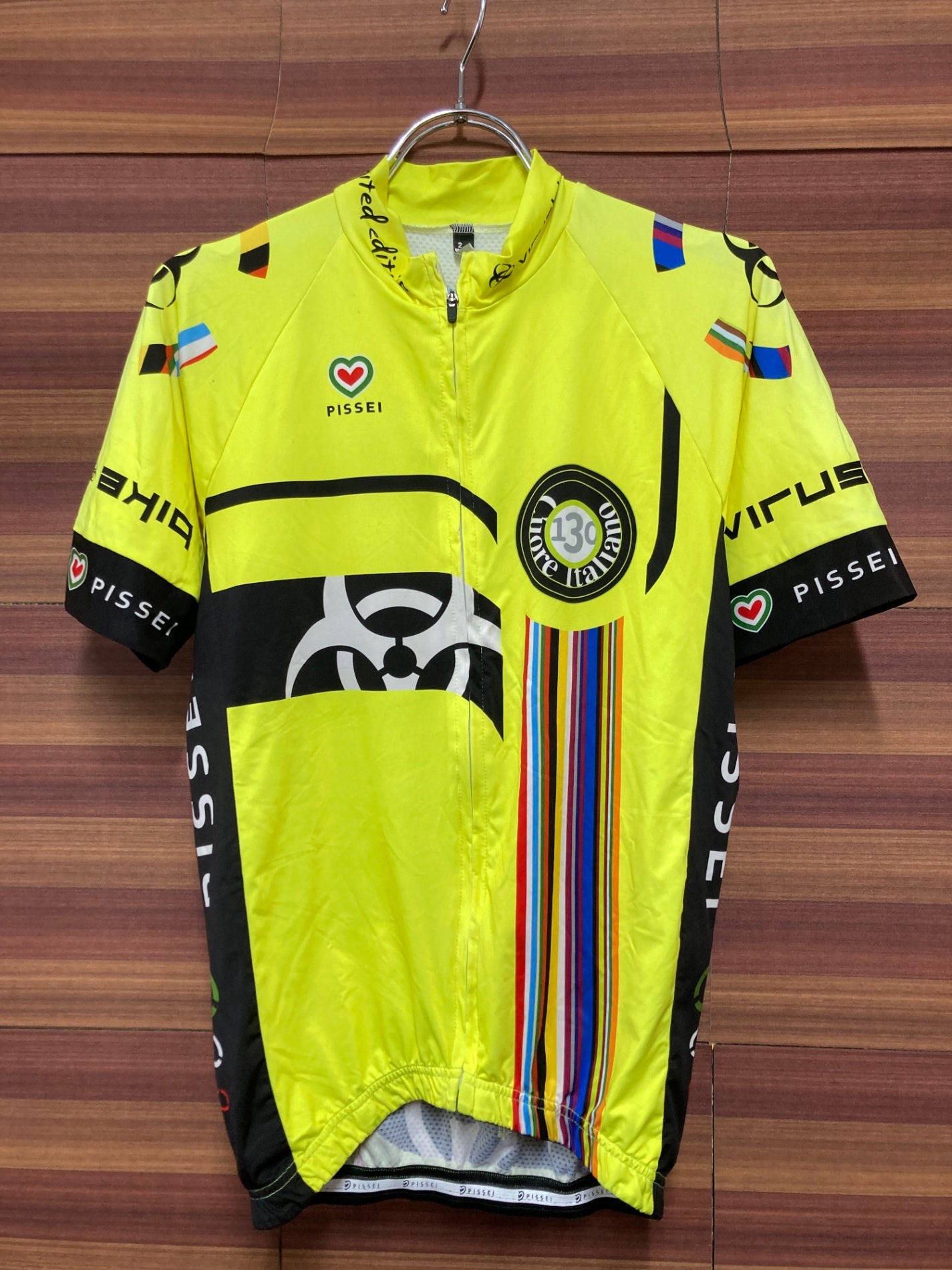 IO745 ピセイ PISSEI 半袖 サイクルジャージ 黄 黒 2
