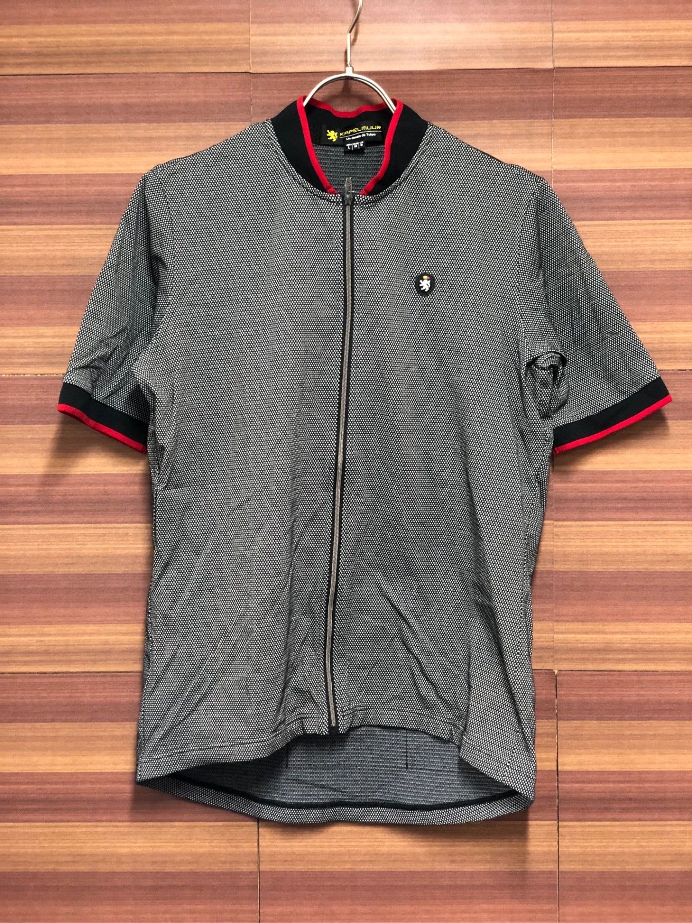 IO026 カペルミュール KAPELMUUR 半袖 サイクルジャージ 黒 千鳥柄 L