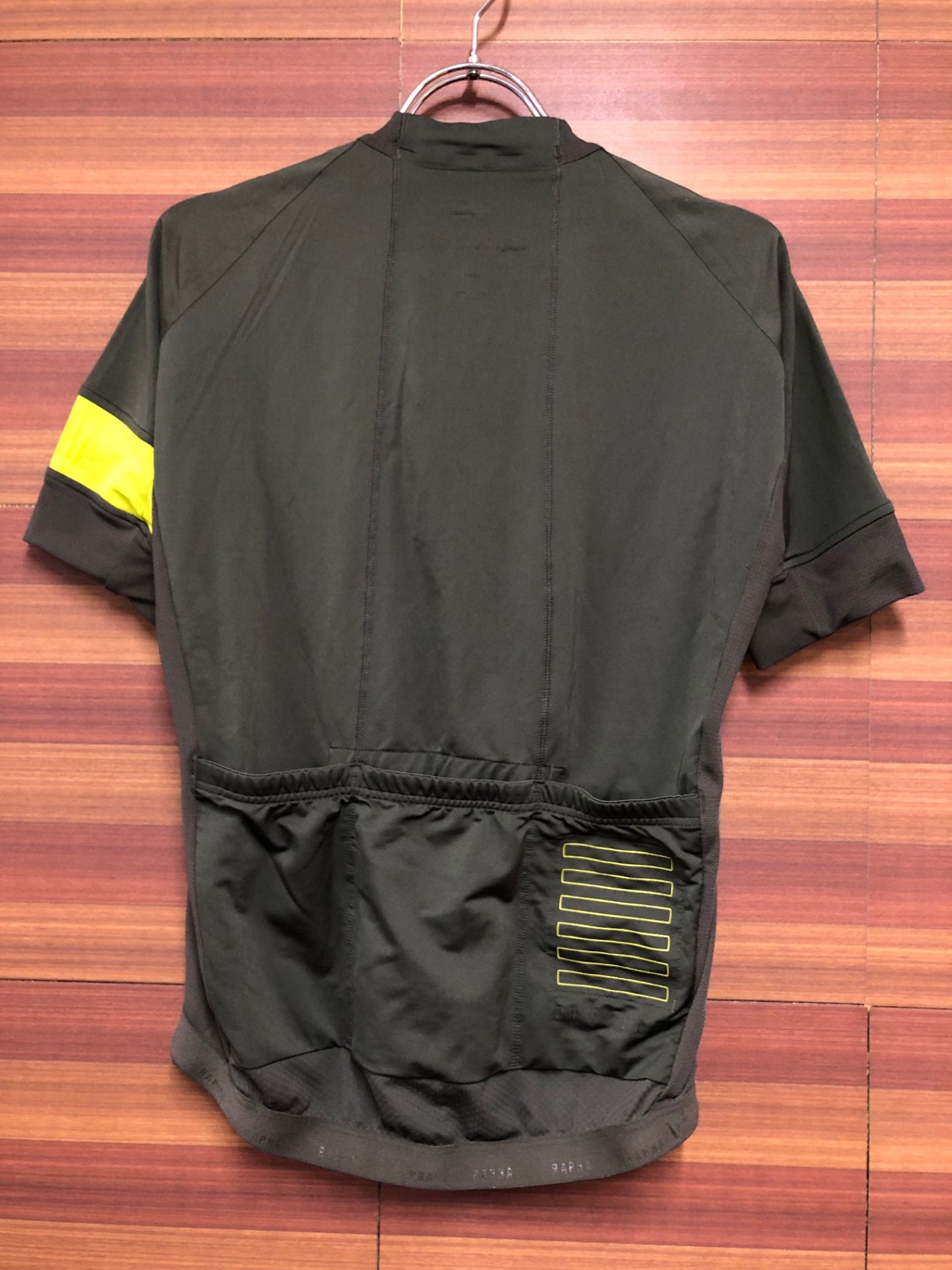 HZ604 ラファ Rapha PRO TEAM JERSEY 半袖 サイクルジャージ グレー カーキ 黄 S