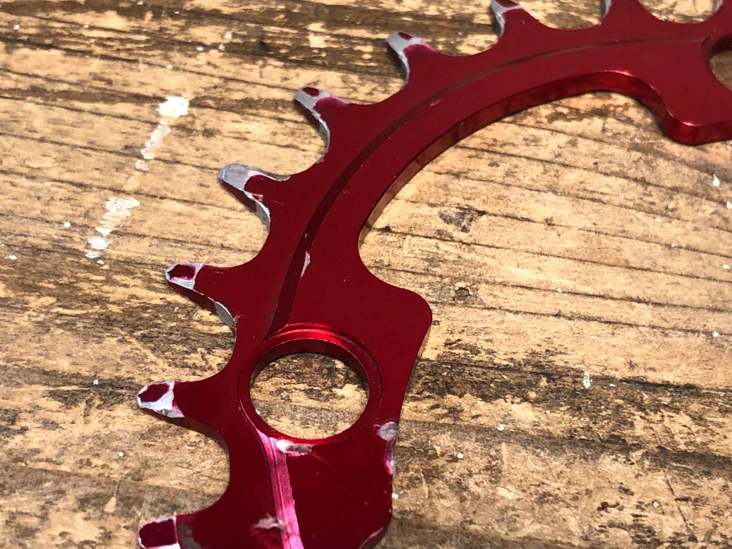 JA579 スギノ Sugino CYCLOID Super Hill Climb CY4-SHC インナー チェーンリング 赤 32T 楕円