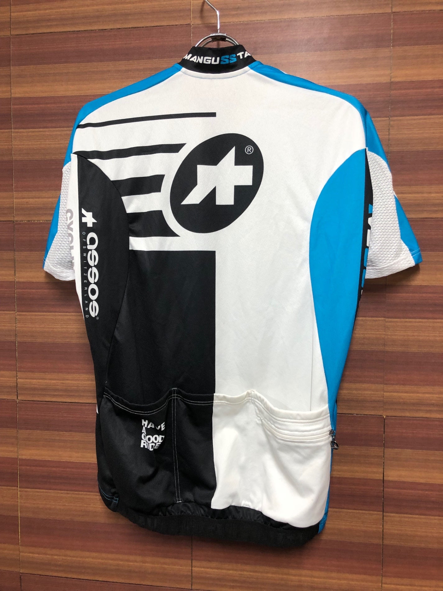 IF541 アソス assos R&D TEXTILE 半袖 サイクルジャージ XL 水色 わずかにシミ 毛玉