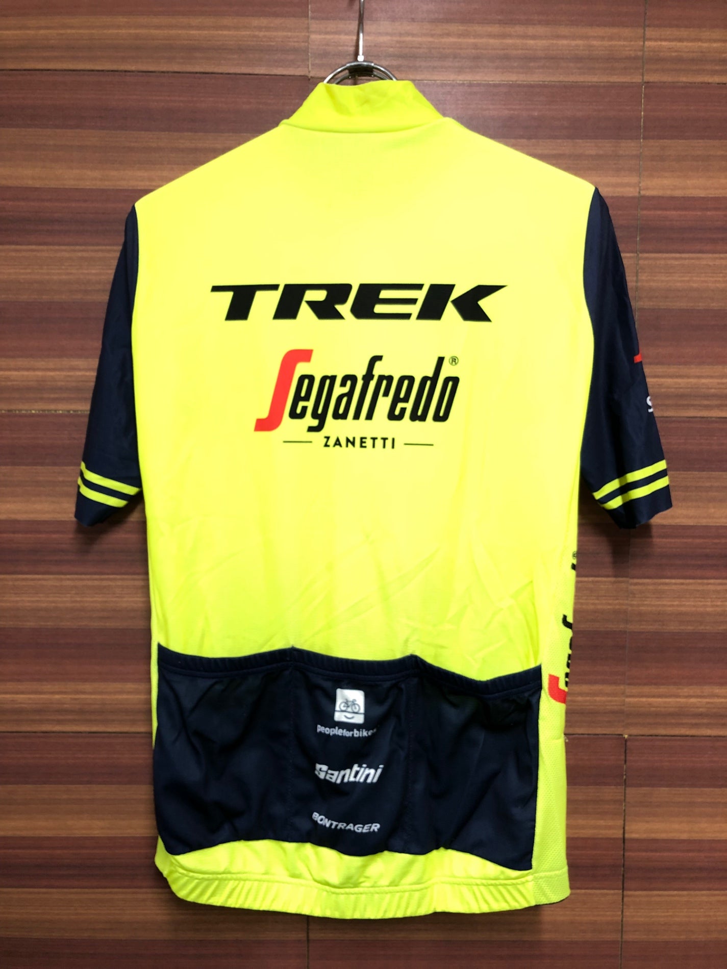IL248 サンティーニ Santini 半袖 サイクルジャージ 黄 グレー M Segafredo ※汚れ、擦れ
